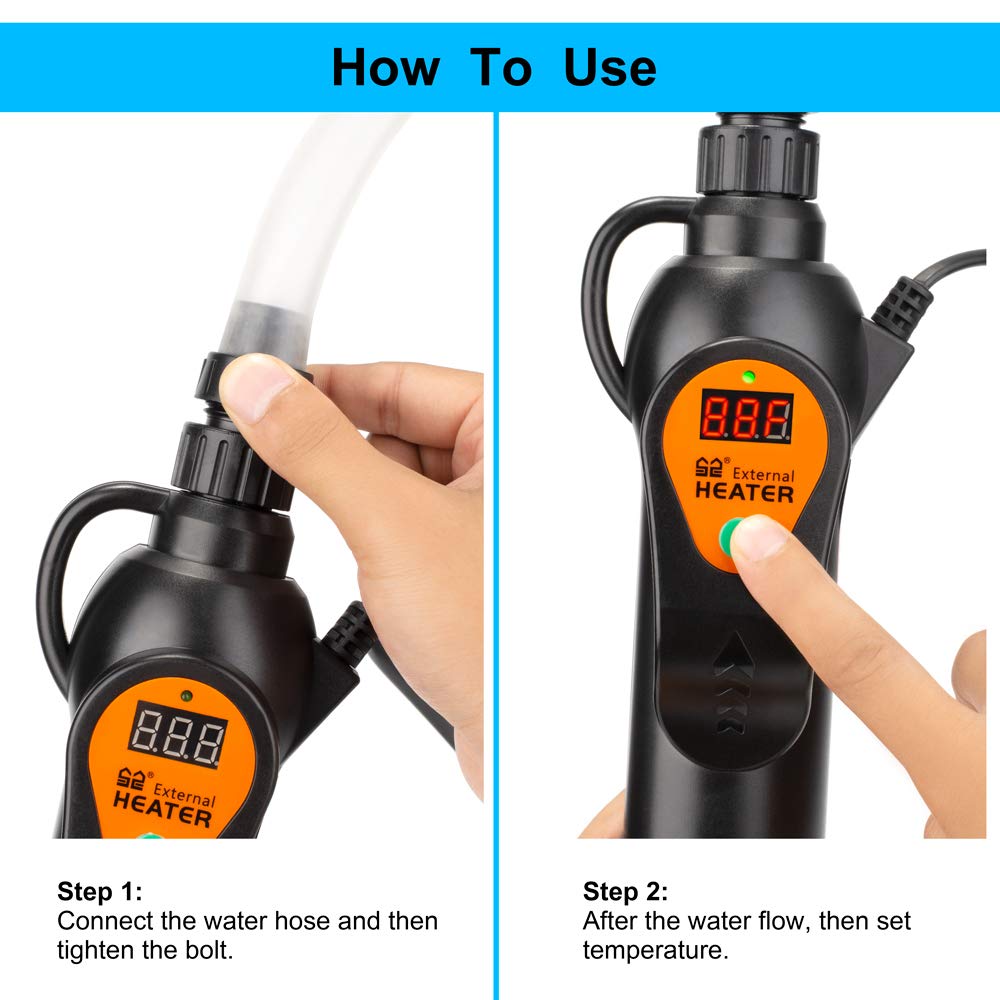 Datoo Aquarium External Heater In-Line Fish Tank External Heater 300W For Canister Filter