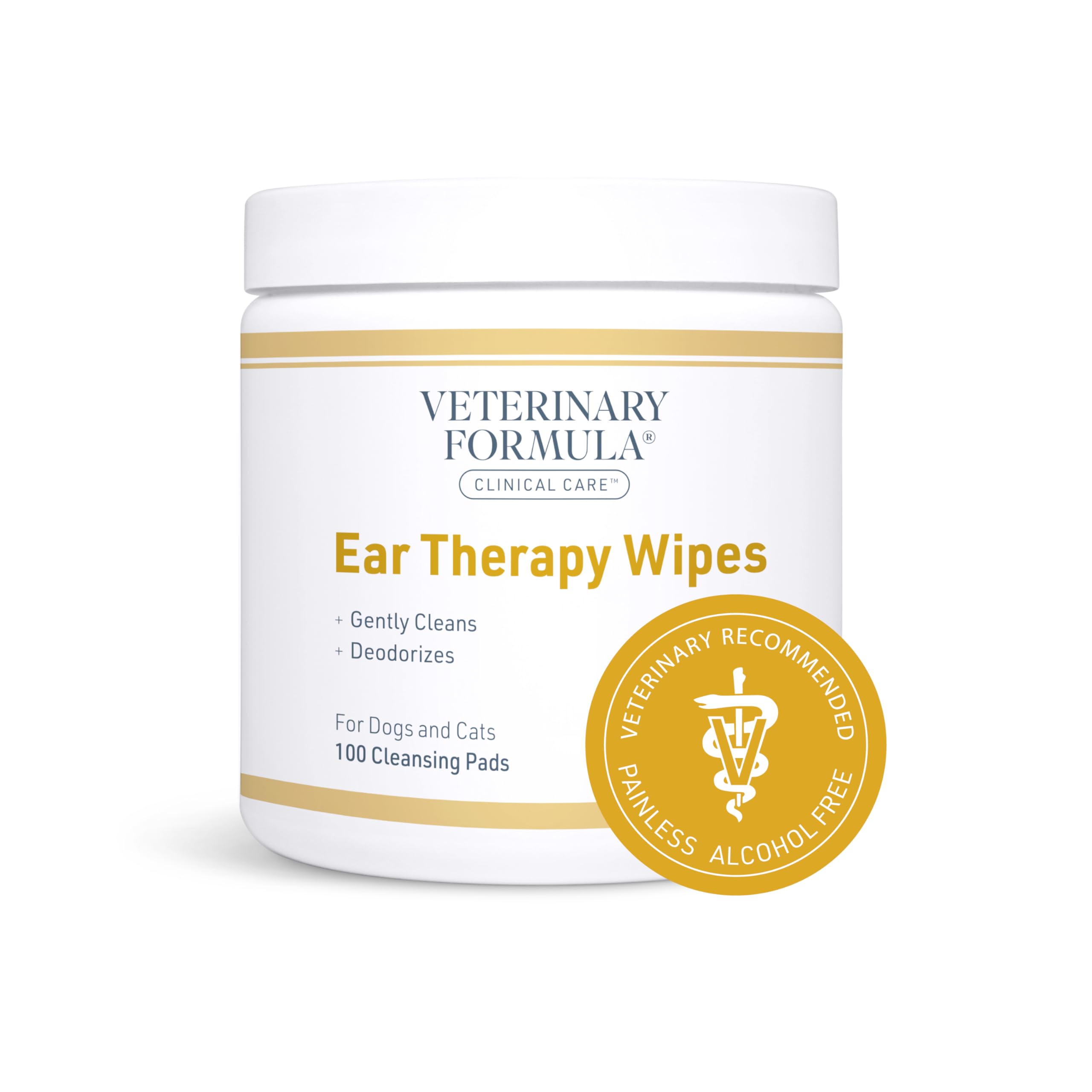 Veterinary Formula Clinical Care Ear Therapy Wipes, 100ct - Cat and Dog Ear Cleaner - Help Relieve Itchy Ears Quickly & Effectiv