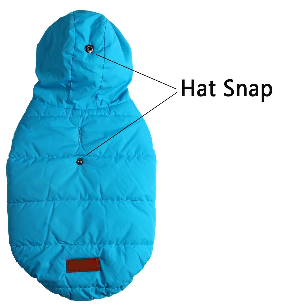 Vecomfy Fleece Lining Extra Warm Dog Hoodie In Winter,Small Dog Jacket Puppy Coats With Hooded,Light Blue S