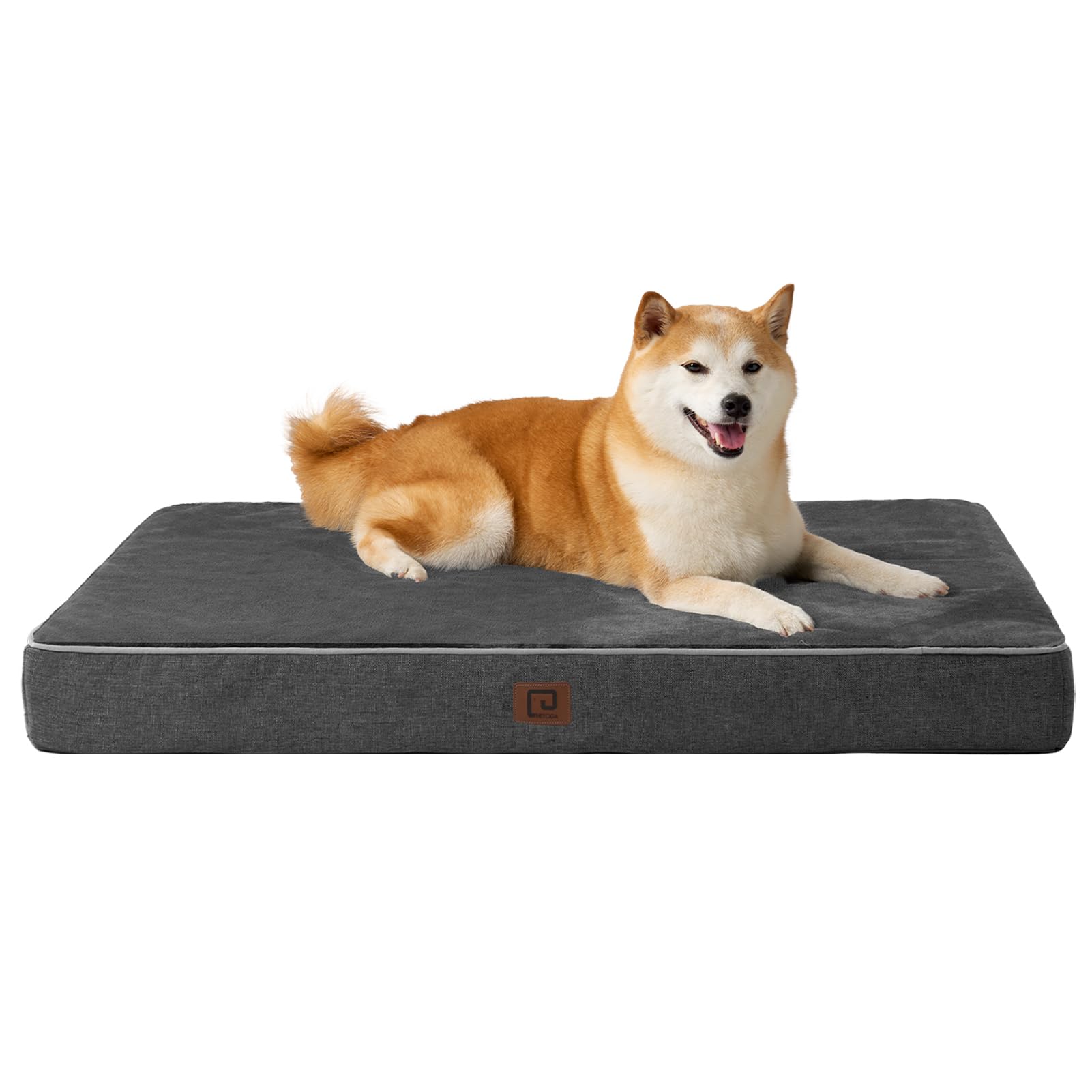 Eheyciga Orthopedic Memory Foam Dog Beds For Large Dogs With Removable Waterproof Liner, Dark Grey, 36X27