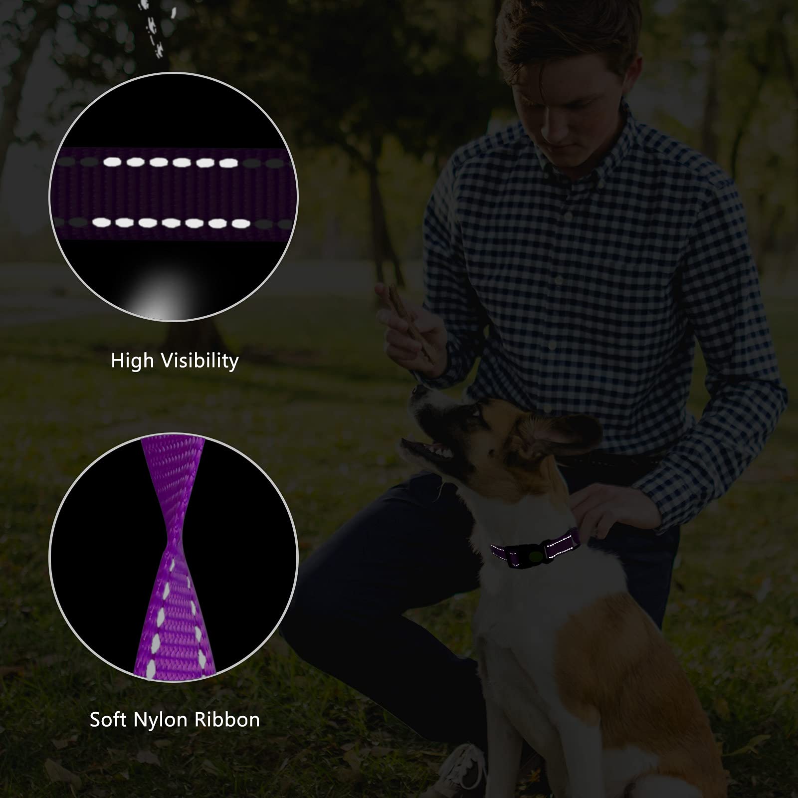 Martingale Dog Collar And Leash Set Martingale Collars For Dogs Reflective Martingale Collar For Small Medium Large Dogs(Purple&