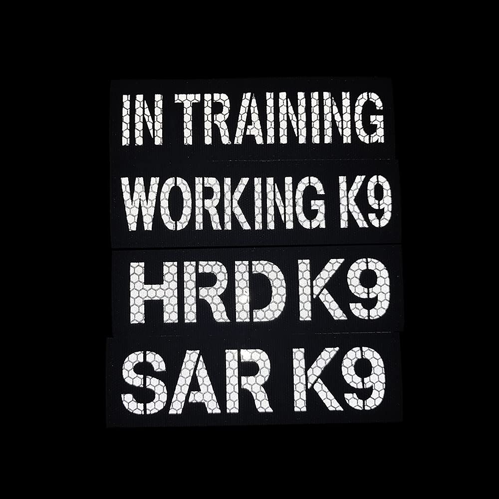 2Pc Reflective Patches Hrd K9 Dog Vest Patches Removable Patches With Hook Backing For Animal Vest Harnesses, Collars, Leashes (