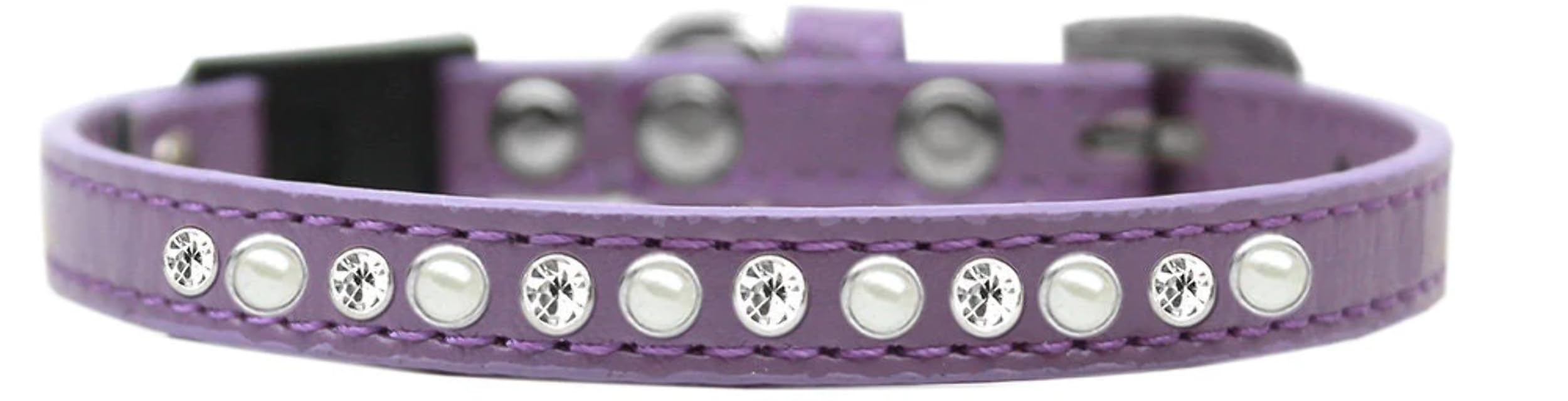 Breakaway Cat Collar, "Pearl & Clear Jewel" Light Pink 12