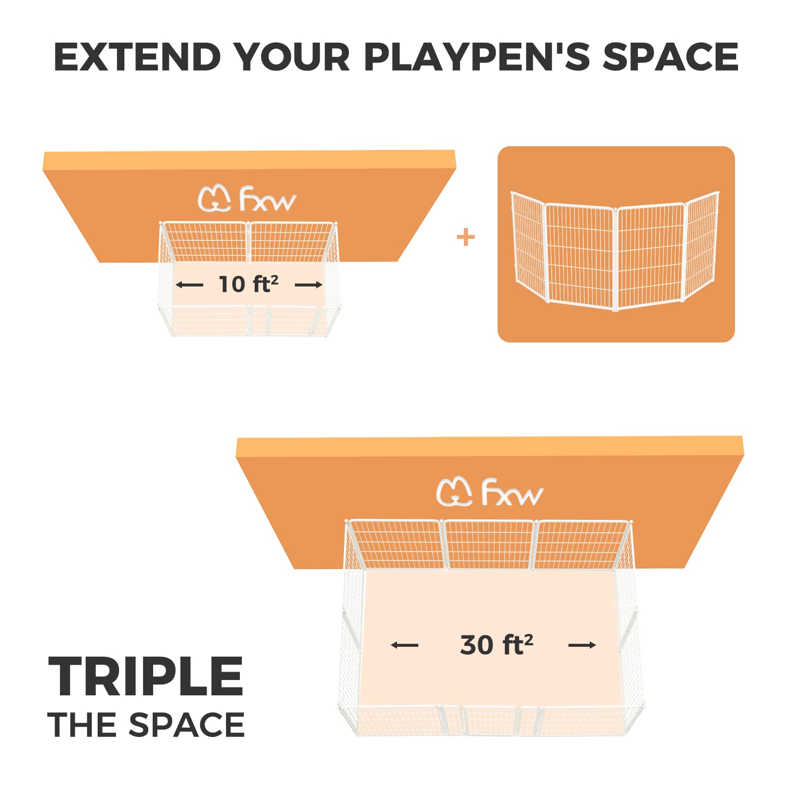 Fxw Homeplus Dog Playpen For Indoor Use - Stress-Free And Safe Play, Heavy Duty 40 Inch 4 Panels Dog Pen For Medium And Large Do