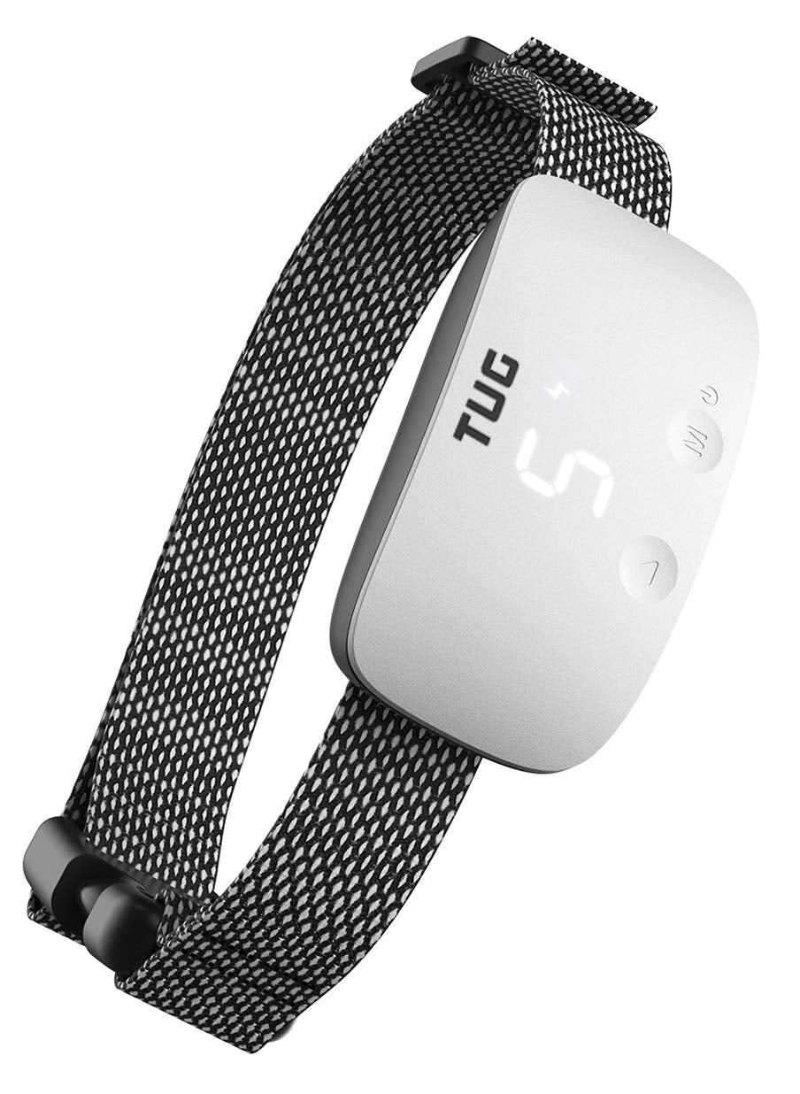 Tug Bark Collar | Rechargeable | Adjustable Modes - Static/Vibration/Sound | Waterproof (White)