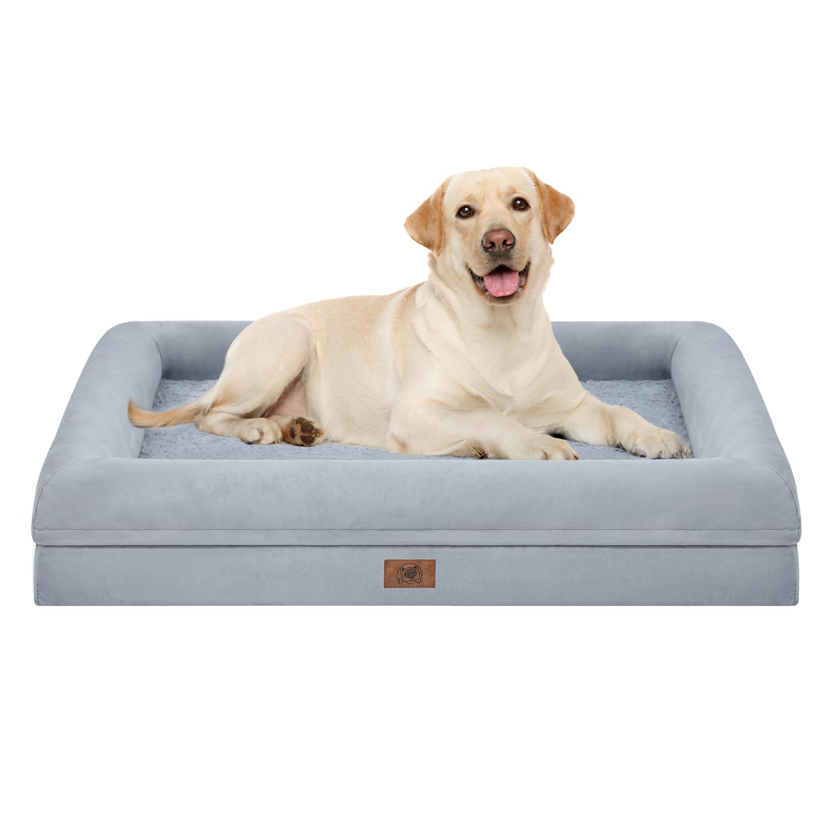 Orthopedic Washable Dog Bed For Extra Large Dogs: Xl Dog Bed With 4 Bolster Sides, Non-Slip And Egg-Crate Foam Big Pet Sofa With