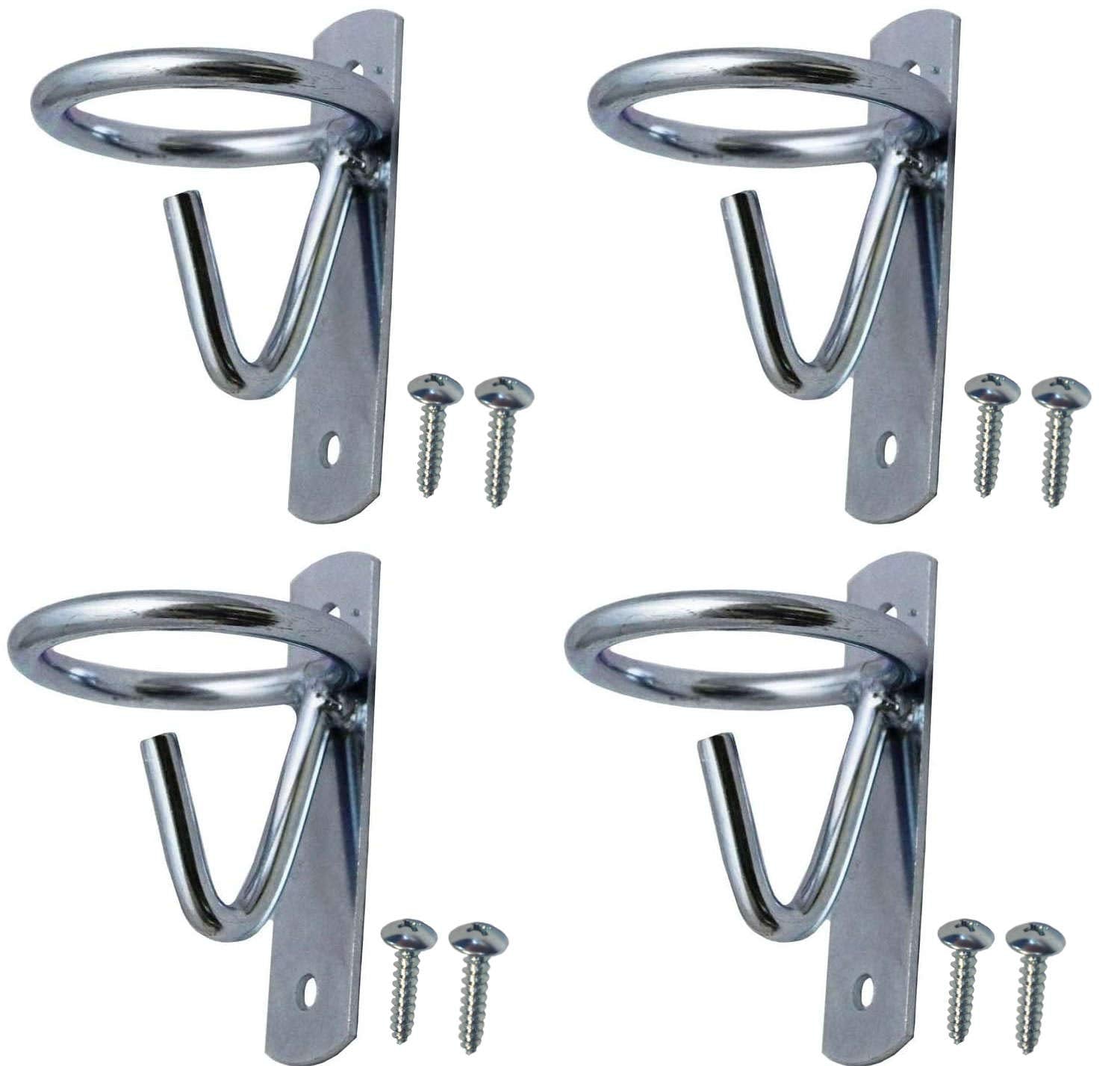Derby Originals Heavy Duty Wall Mount Metal Bucket Hook Hangers - For Use With Horses, Livestock, Pets, Indoors/Outdoors, Garage/Automotive Lot Of 4 Hooks