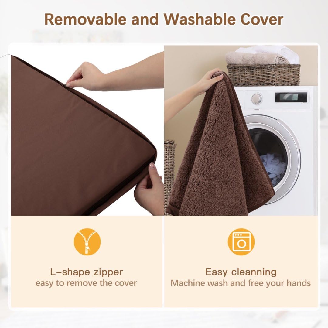 Mihikk Xl Dog Bed Waterproof Dog Beds Large Sized Dog Orthopedic Crate Bed With Removable Washable Cover Egg-Crate Foam Pet Pad