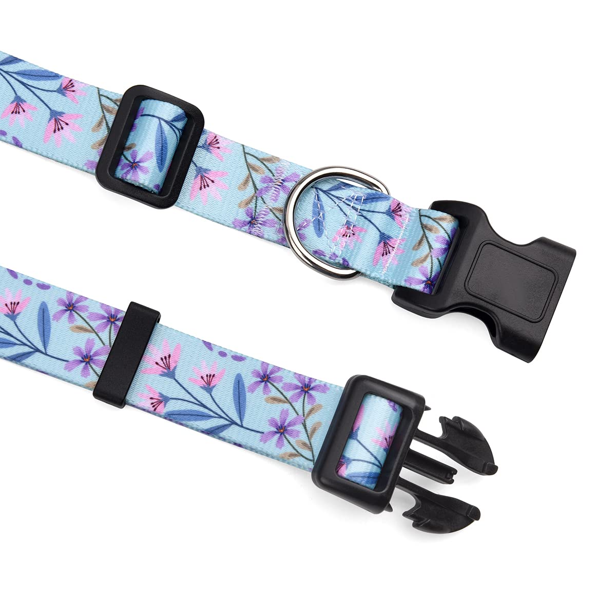 Mihqy Dog Collar With Bohemia Floral Tribal Geometric Patterns - Soft Ethnic Style Collar Adjustable For Small Medium Large Dogs(Floral Purple,M)