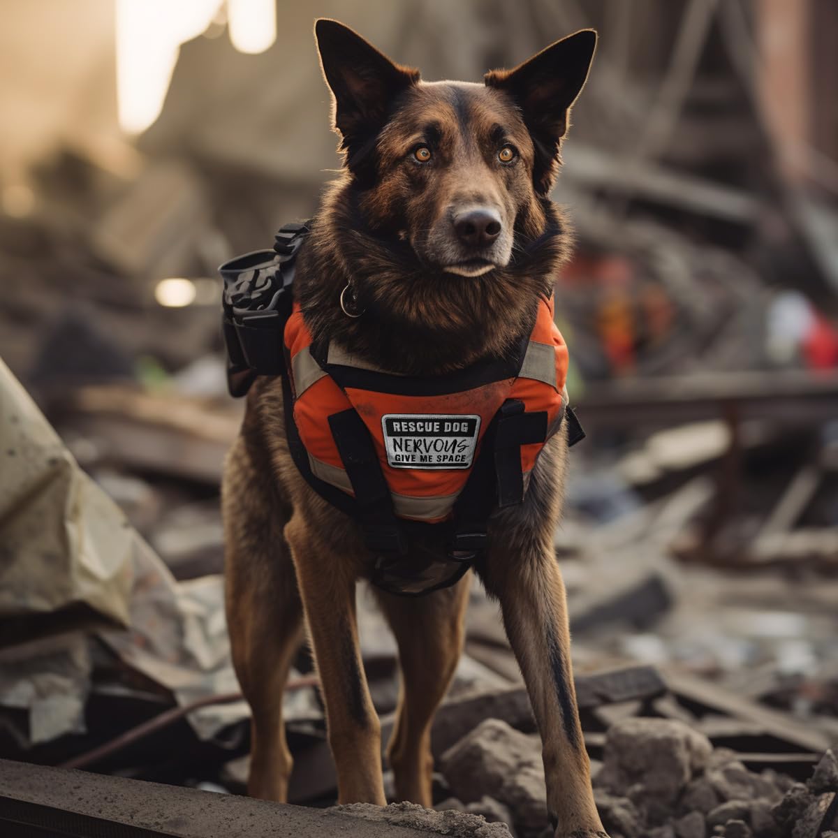 TACVEL 2 Pieces Rescue Dog Nervous Give Me Space Dog Patches, Service Dog Patches with Hook Backing for Service Animal Vests, Ha