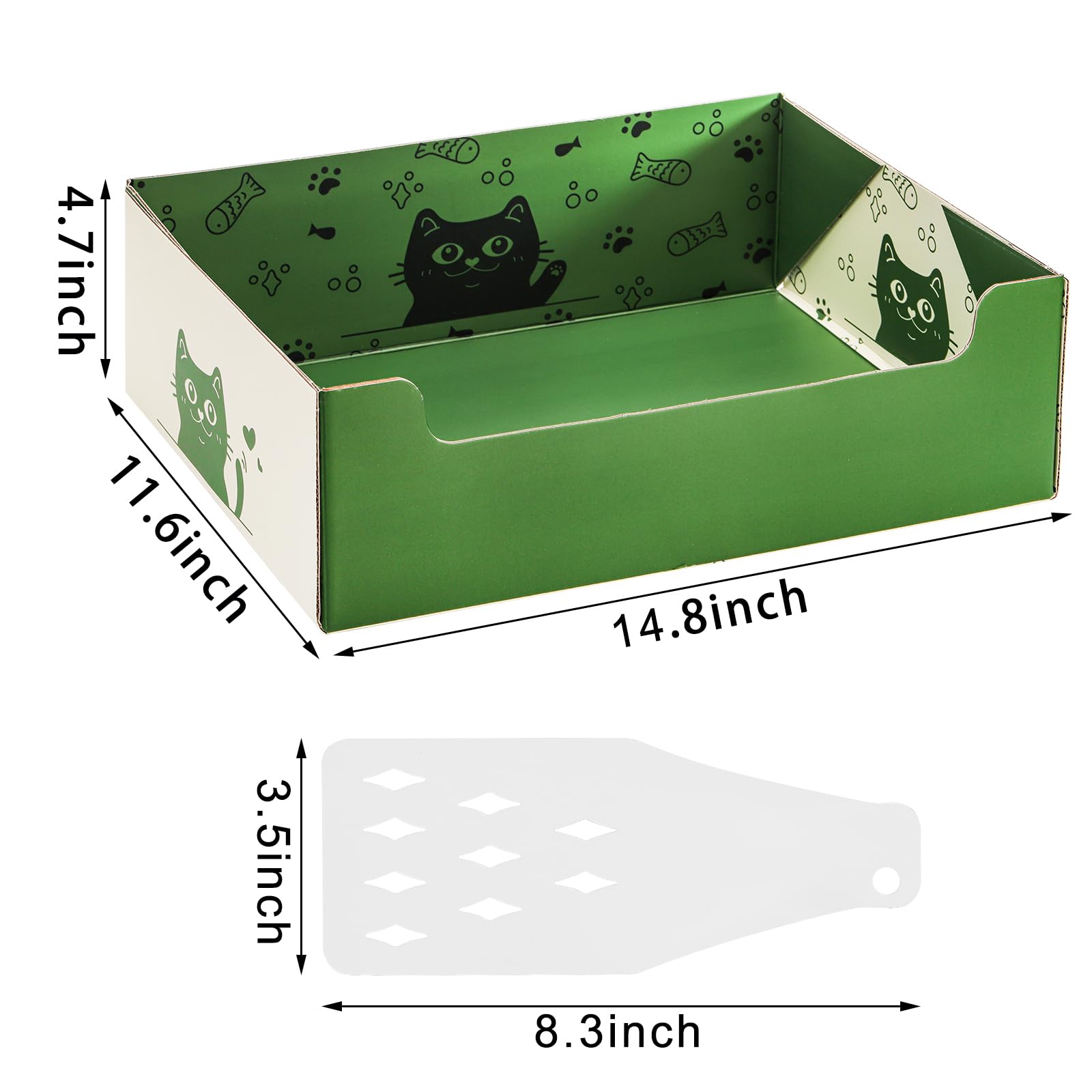 Soujoy 8 Pcs Disposable Litter Boxes For Cats, Travel Litter Box With Scoop, Double Layer Waterproof Litter Tray For Cats Small