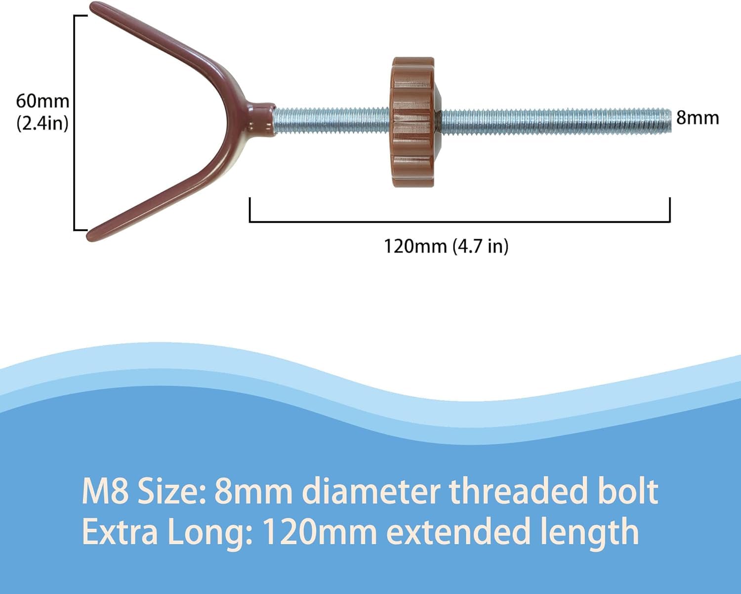 2 Pack 8Mm Baby Gate Y Shaped Threaded Spindle Rod Adapter For Pet & Dog Pressure Mounted Safety Gates