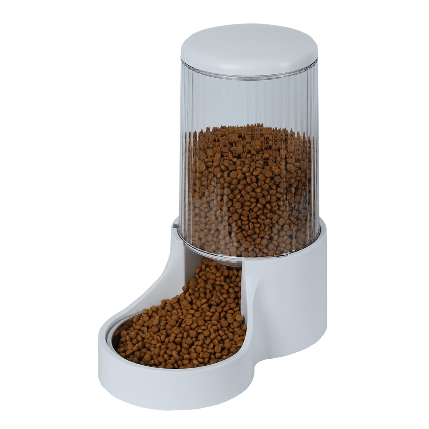 Makikuser Automatic Cat Feeder - 3.8L Large Gravity Cat Food Dispenser with Detachable Top Lid, Visible Bottle and Stainless Ste