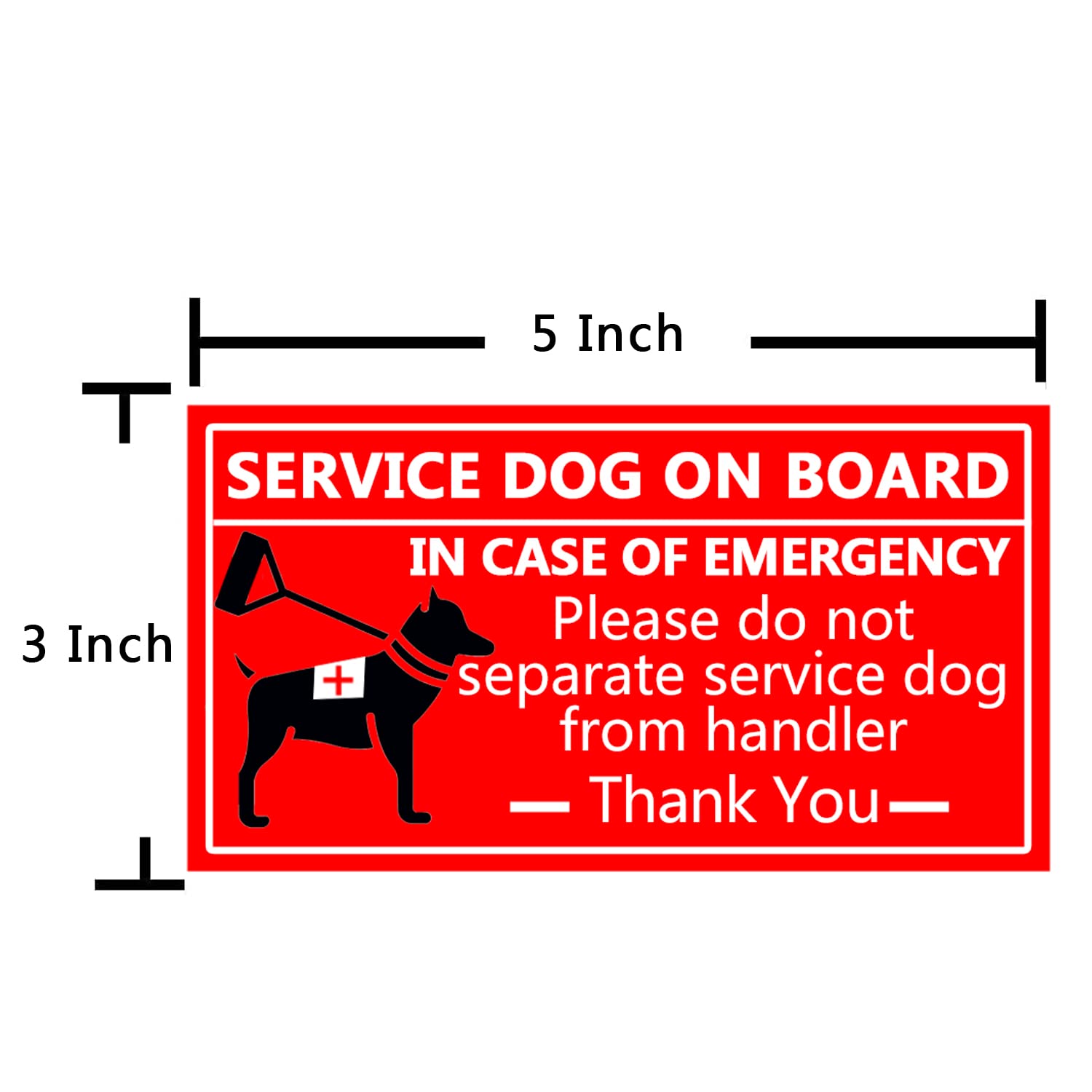 Service Dogs On Board Please Do Not Separate From Handler Sign,3X5 Inch Service Dogs Must Be On Leash Stickers,10 Pcs Per Pack