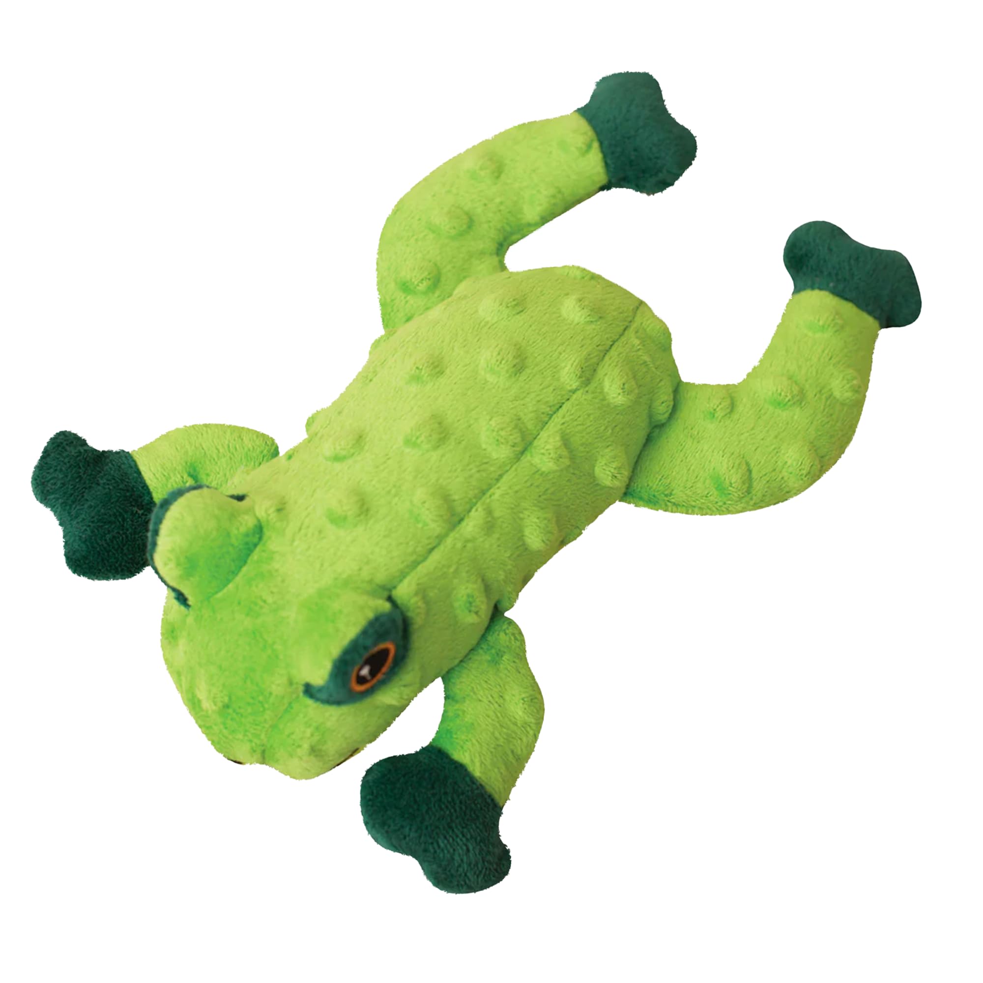 Snugarooz Lilly The Frog Dog Toy With Repair Patch – Soft & Durable Plush - Squeaker & Crinkle Sounds - Ideal For Medium Dogs - Fun & Safe Play