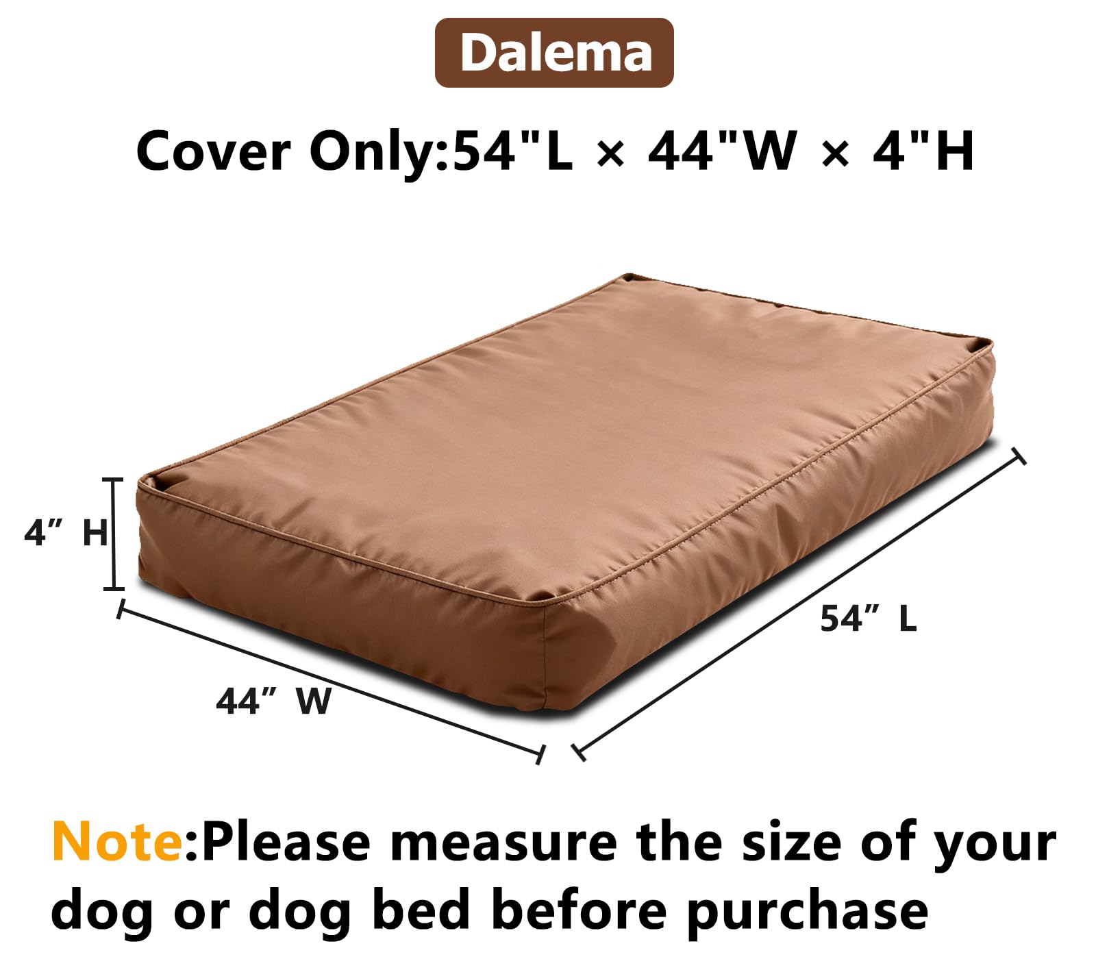 Dalema Dog Bed Cover,Waterproof Tough Plastic Diy Pet Bed Cover,Non Stick Hair Easy To Clean Rectangular Fillable Dog Bed Covers