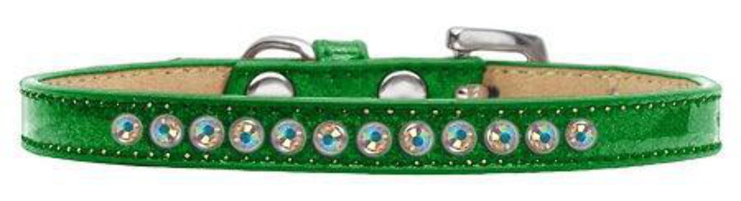 Dog, Puppy and Pet Ice Cream Collar, Aurora Borealis Crystal Rimsets Black 14