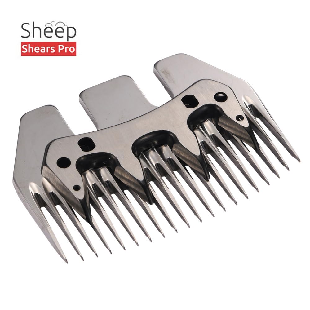 Sheep Shears Pro Clipper Blades 20 Tooth Straight Blade Replacement Universal Show Goats Cutter Blades Set With 2 X Sheep Clippe
