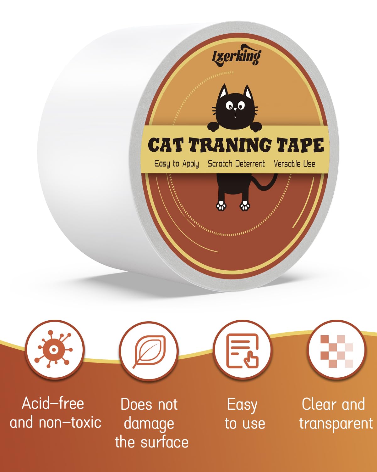 Cat Scratch Tape 1 Roll Cat Furniture Protector Tape Clear Double Sided Tape Cat Repellent Tape For Effective Scratch Control 2.