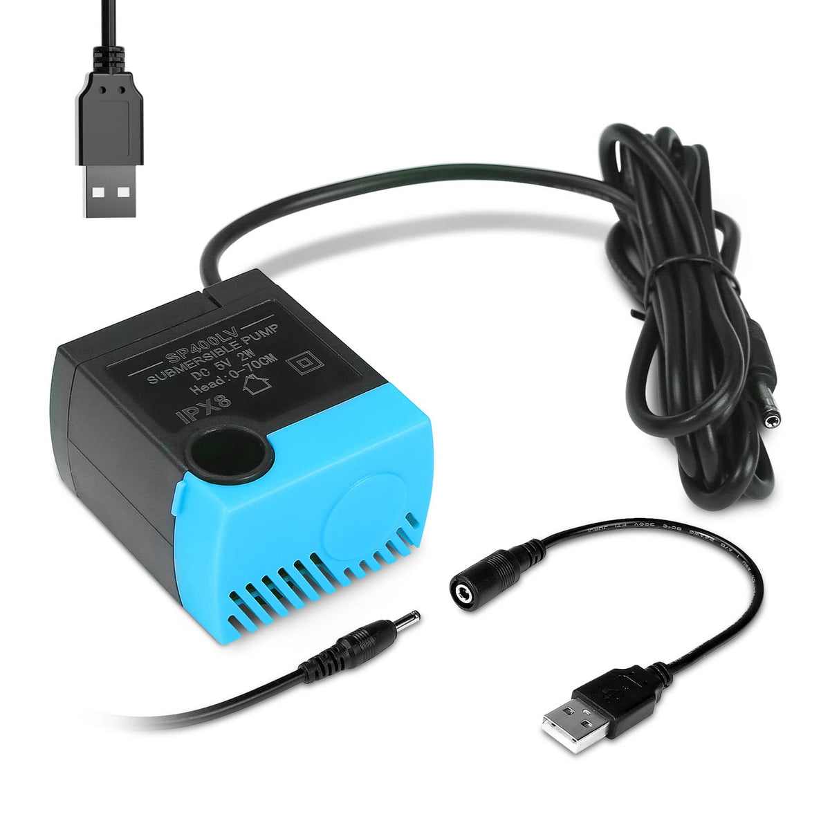 Sanklev Sp-400Lv Cat Water Fountain Pump,Usb Replacement Pump For Pet Drinking Fountains Compatible With Ceramic, Butterfly,Seas