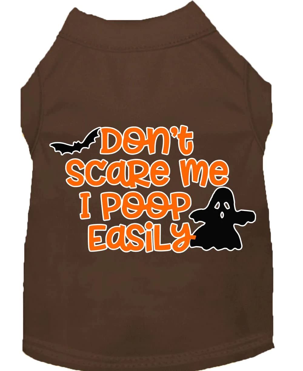 Halloween Pet Dog & Cat Shirt Screen Printed, "Don't Scare Me, I Poop Easily" Aqua L
