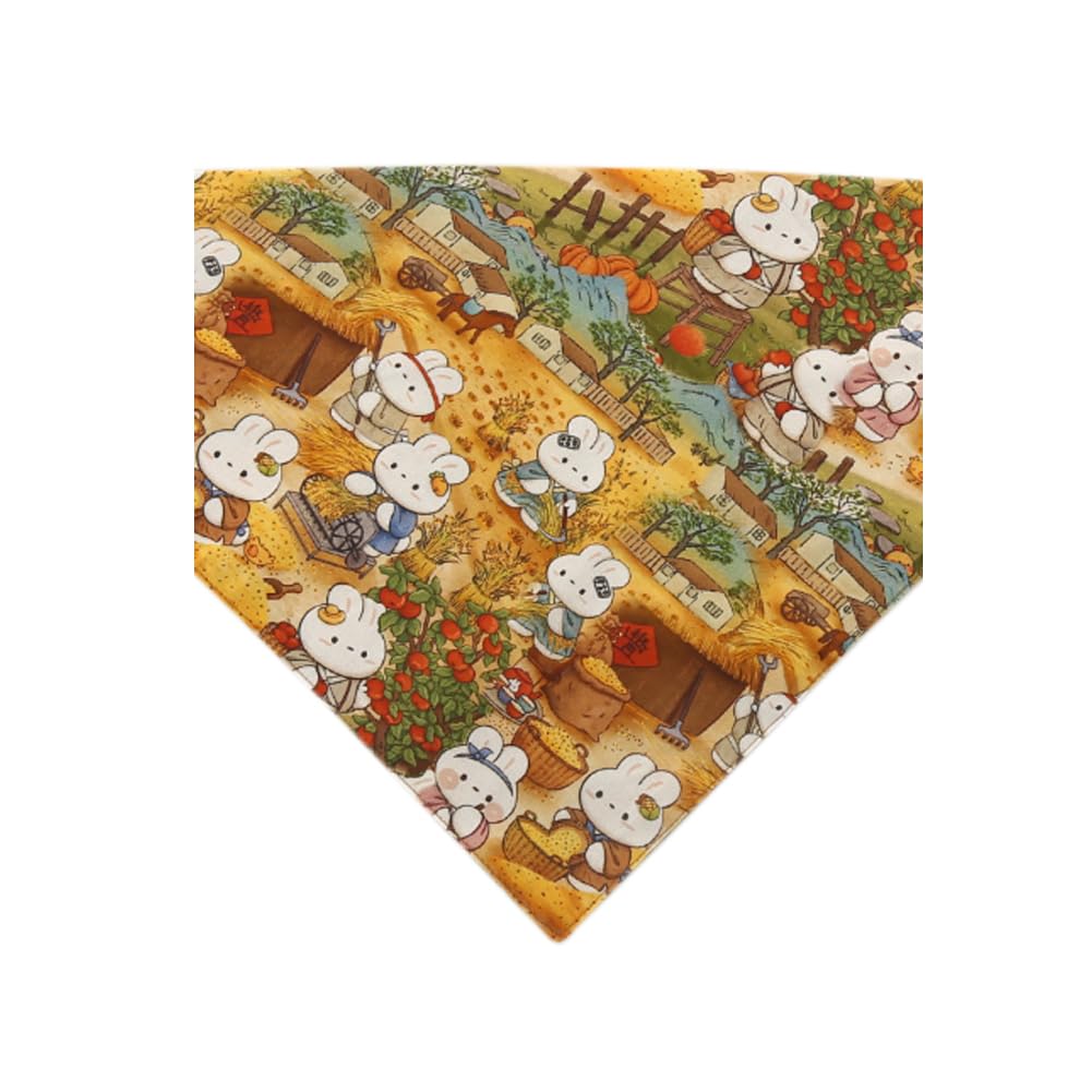 Dog Bandana Reversible Triangle Bibs Scarf Accessories Rabbit For Cats Pets Animals