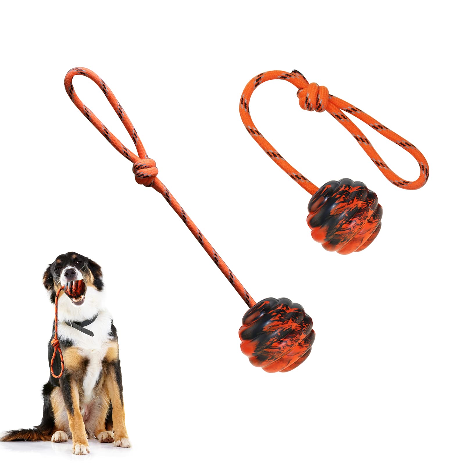 Vitalili 2Pcs Dog Training Ball On Rope Dog Rope Toys Ball Exercise And Reward Toy For Dogs For Chew Training Pull Throw Toy Tug Toy Dogs Fetch Toys Belgian Malinois Gifts