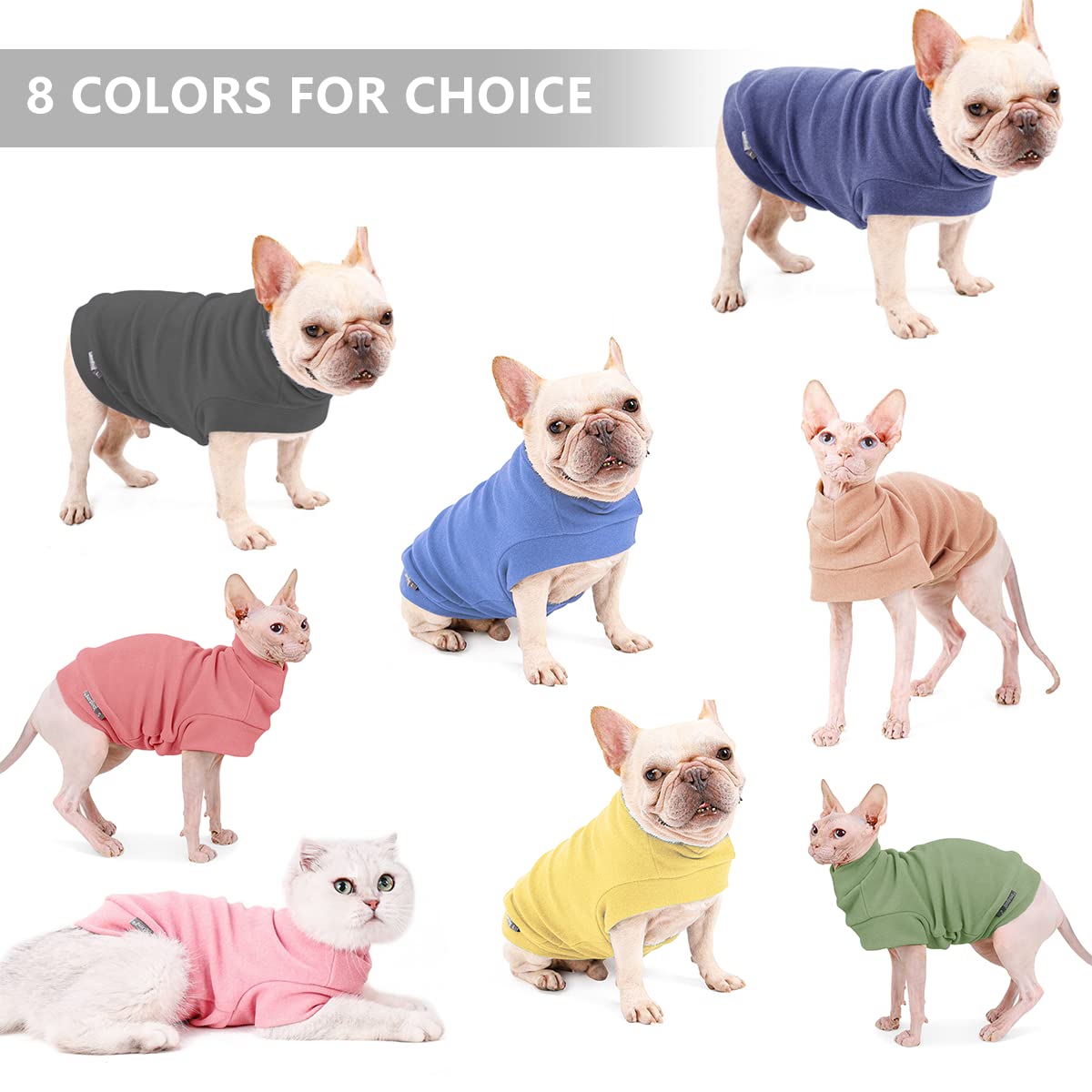 Small Dogs Fleece Dog Sweatshirt - Cold Weather Hoodies Spring Soft Vest Thickening Warm Cat Sweater Puppy Clothes Sweater Winter Sweatshirt Pet Pajamas For Small Dog Cat Puppy (Small, Sky Blue)