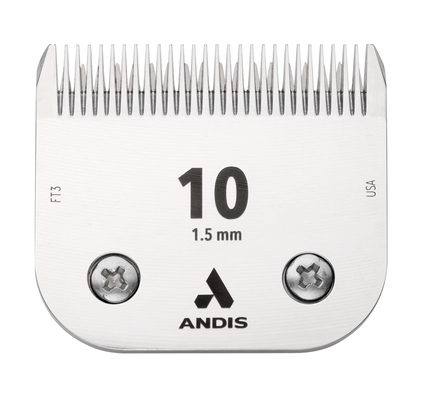 Andis – 64315, Ceramic Edge Detachable Pet Clipper Blade – Carbon-Infused Steel With Sharp Cutting Tech, Runs Cooler & Stays Sharper, Resists Rust & Heat, Size-10 - Fits Ag, Agc & Bdc Series, Chrome