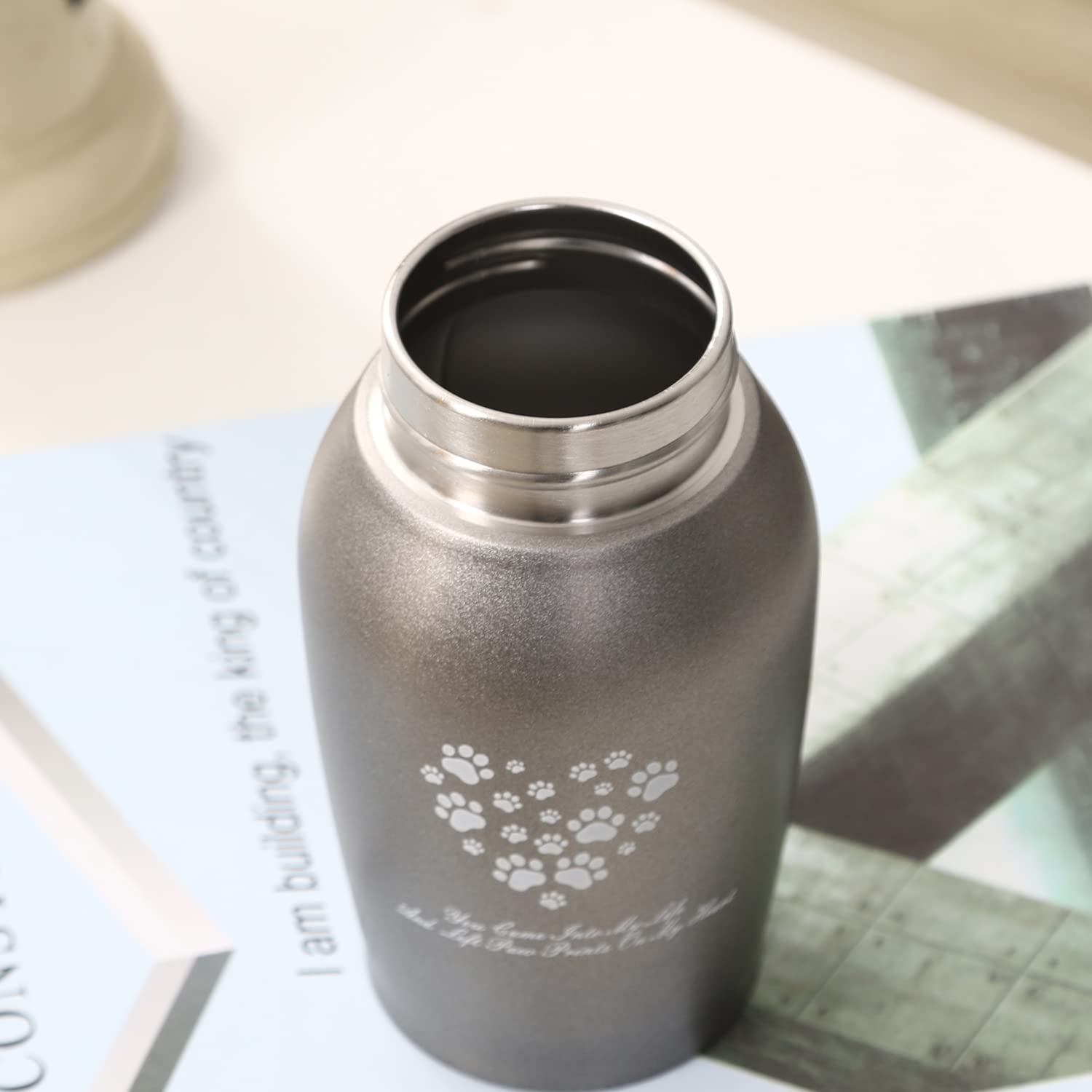 Youdear Memorials Stainless Steel Pet Urns,Premium Urns For Dog And Cat Ashes,Suitable Size Urns For Pet Ashes (Small, Grey)
