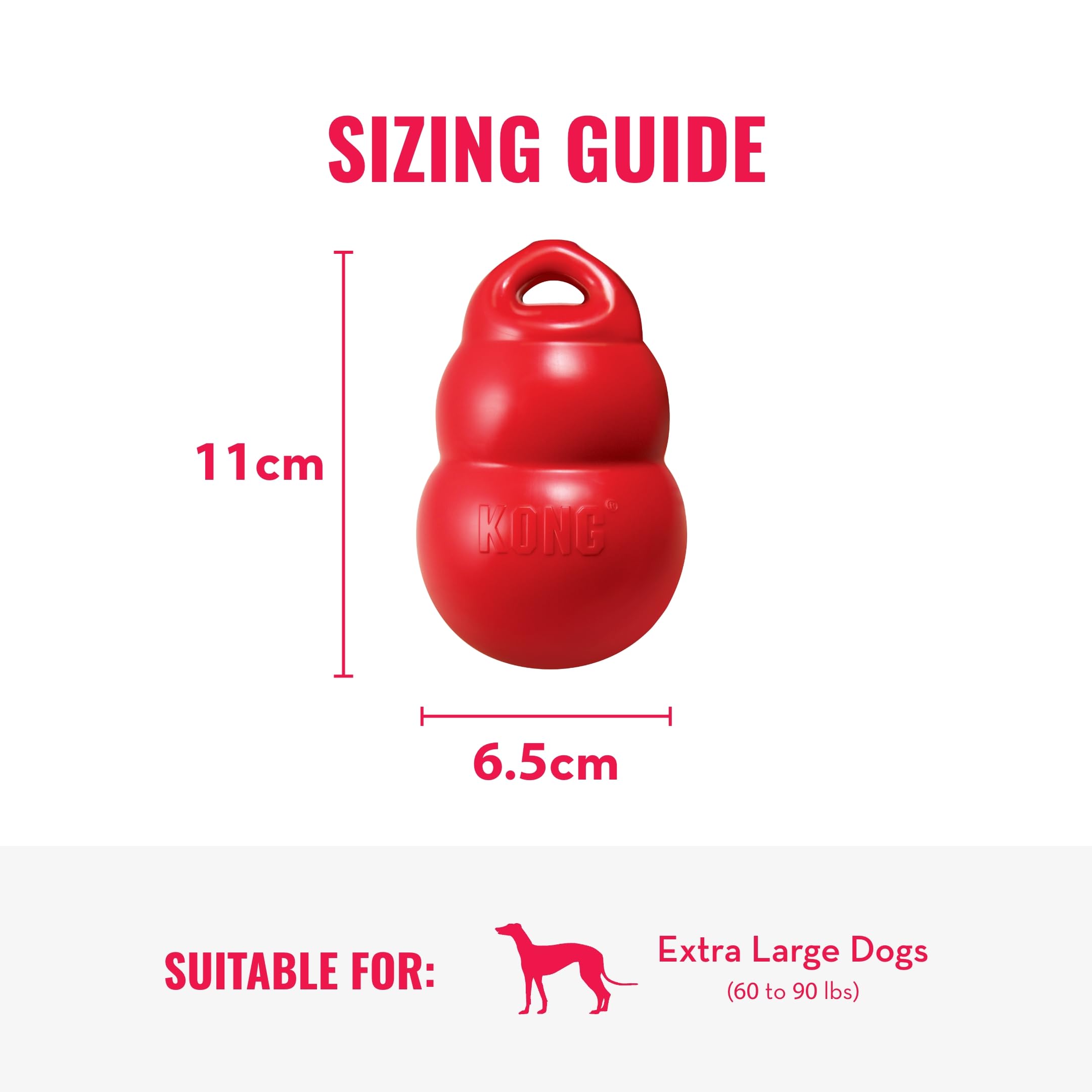 KONG Bounzer X-Large Dog Toy - Red, Durable Material, Perfect for Playtime, 1 Count