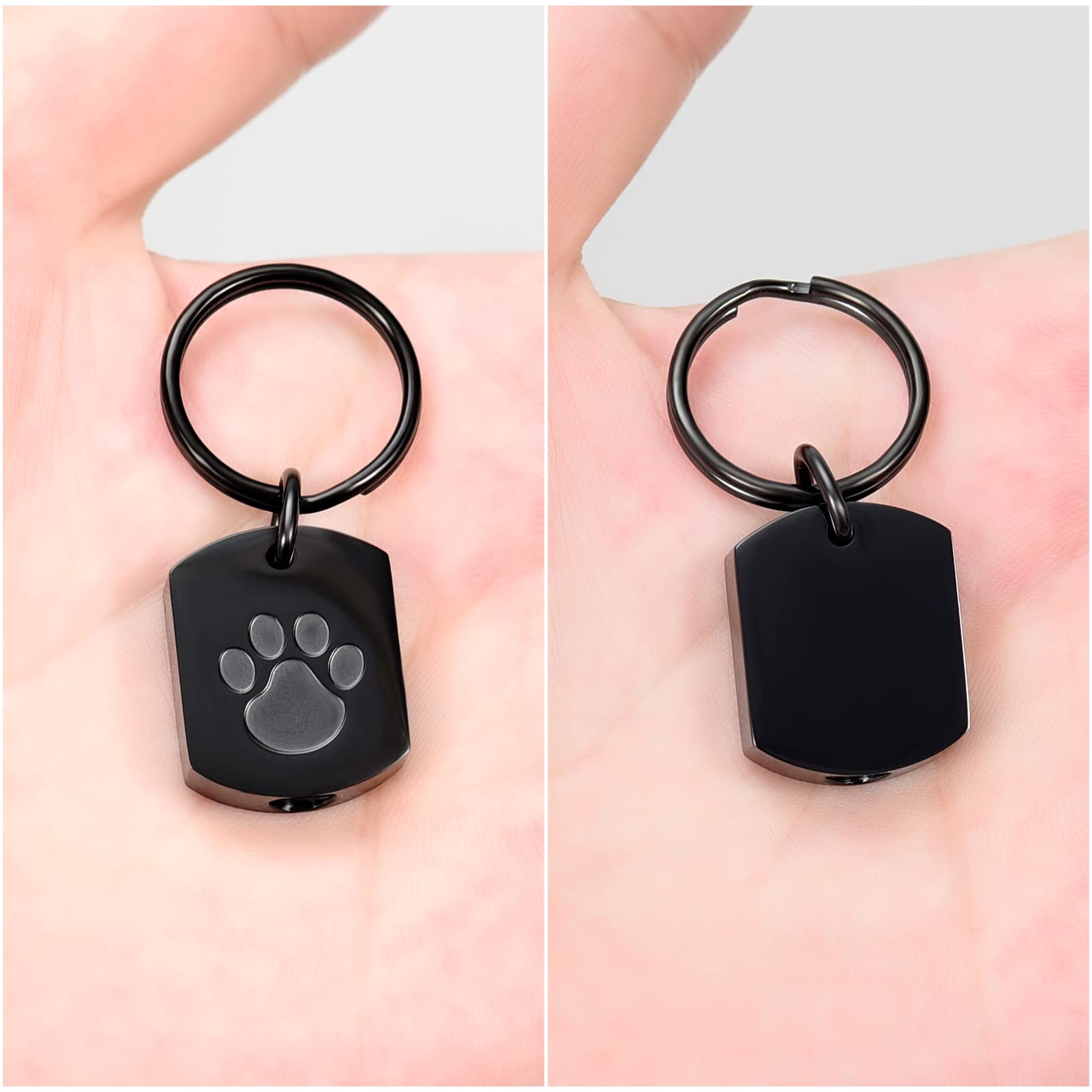 Minicremation Cremation Jewelry Urn Necklace For Ashes For Pet, Paw Print Memorial Ash Jewelry, Keepsake Pendant For Pet'S Cat Dog'S Ashes With Filling Kit (Black-K)