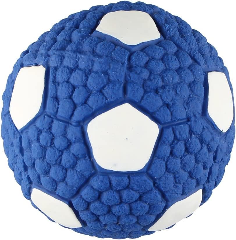 D&C PAWS Squeaky Dog Toy Ball, BiteResistant Latex Rubber Dog Football Toy, Teeth Training and Interactive Play for Medium Dogs