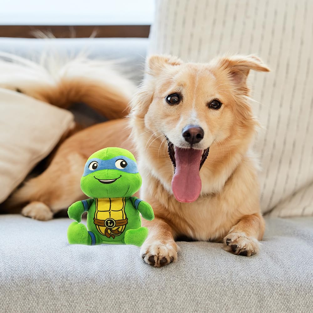 Design Lab, Inc. Teenage Mutant Ninja Turtle Official Merchandise | Tmnt Toys | Squeaky Plush Dog Toy | Leonardo | Squeaks For I