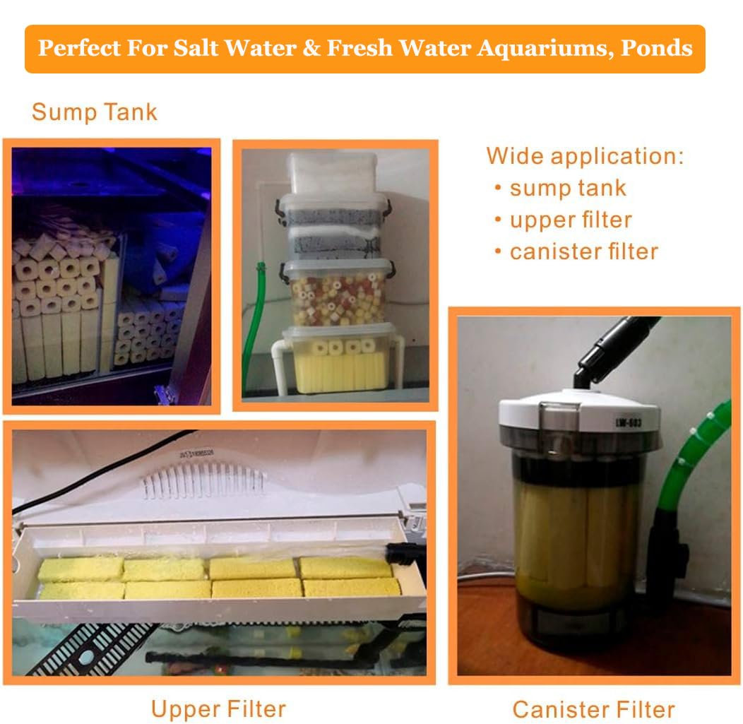 Hygger 6.2-Inch Long Aquarium Bio Media Ceramic Filter Media Blocks For Sump Tank Pond Saltwater Aquarium Fish Tank Biological M