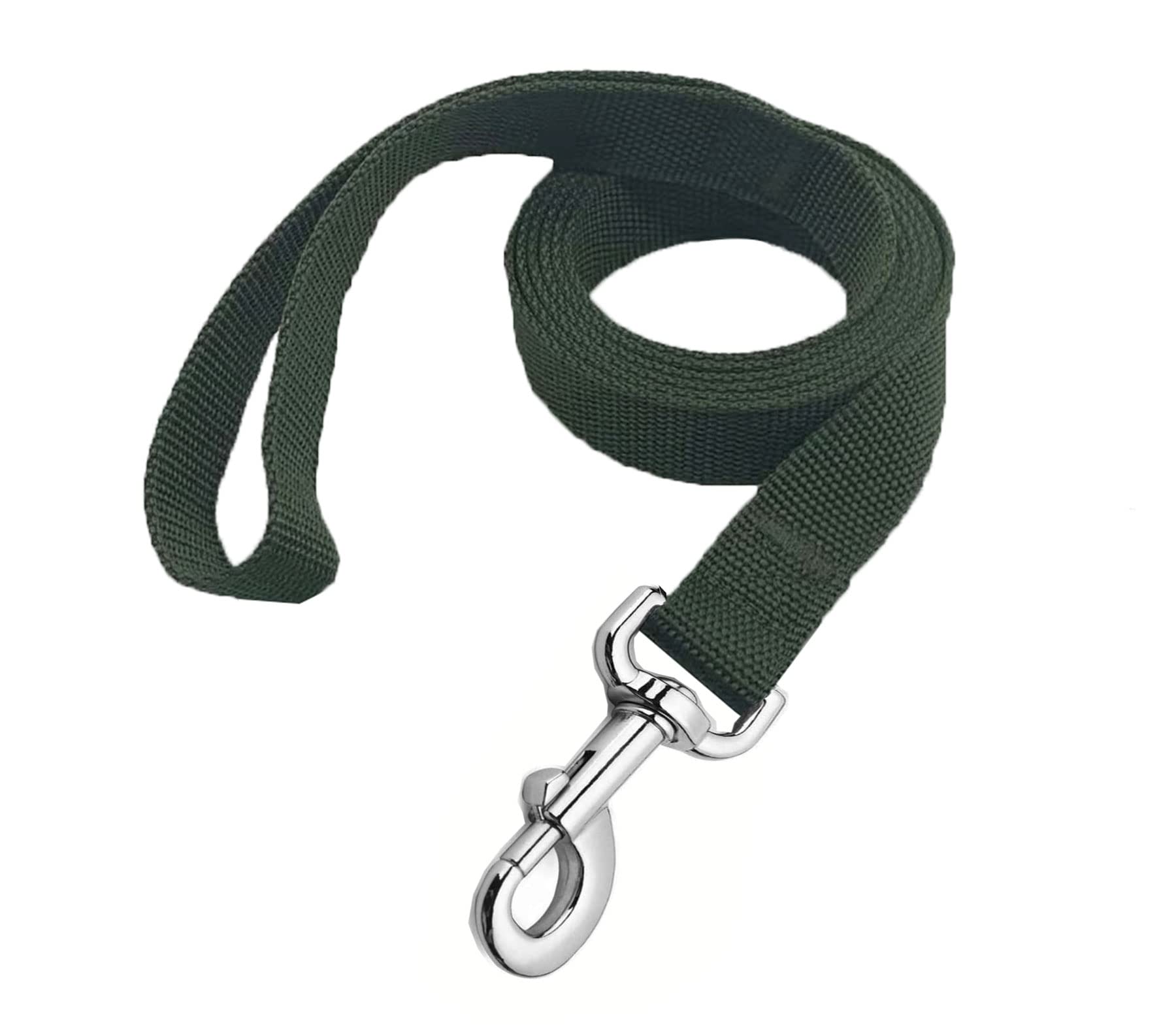 Strong Nylon Dog Leash, 4Ft/ 5 Ft/ 6Ft Dog Leashes For Medium Large Dogs(5Ft, Green)