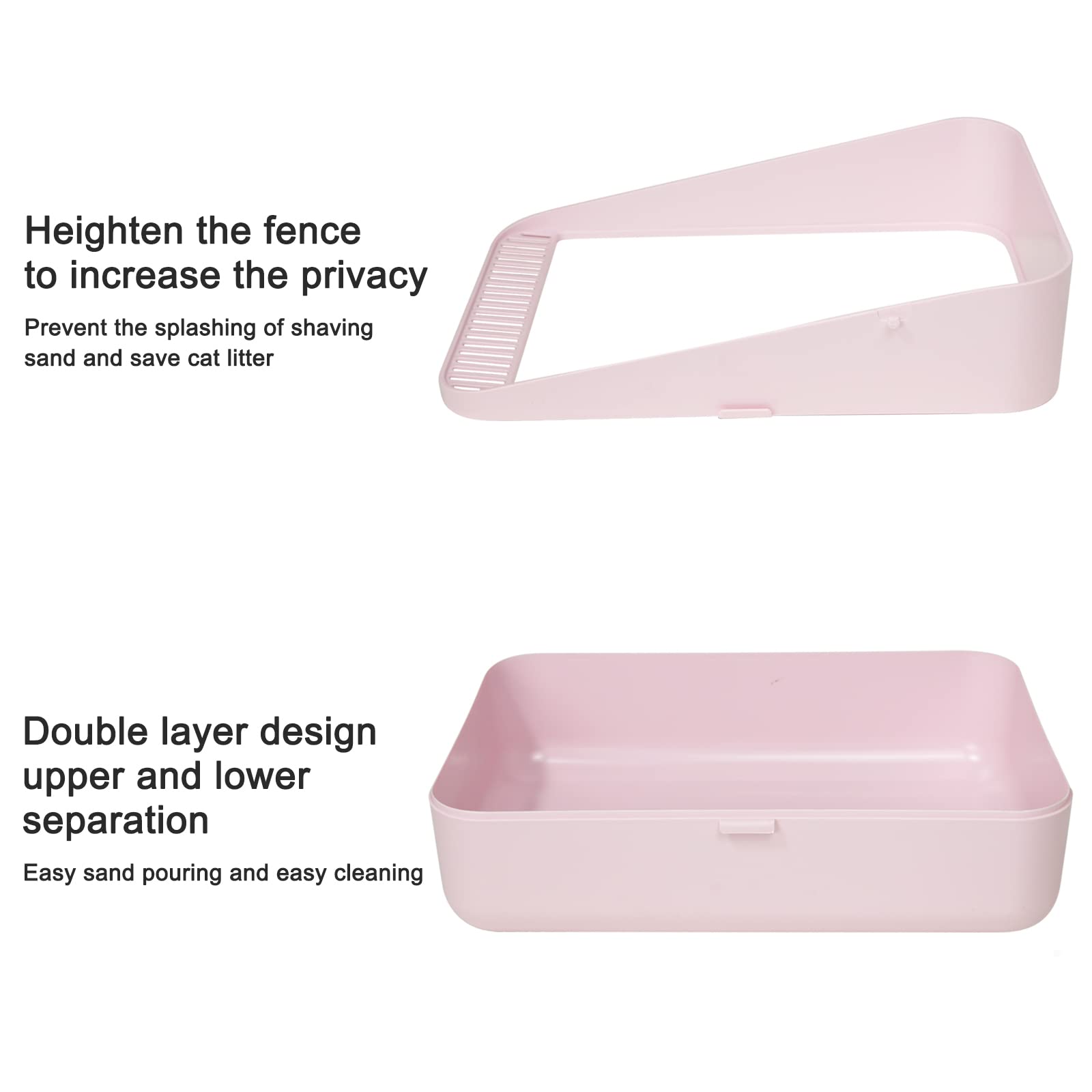 Sfozstra Open Prevent Sand Leakage, Durable High Side Sifting Litter Box For Small Cats,Secure And Odor , Removable Litter Box,