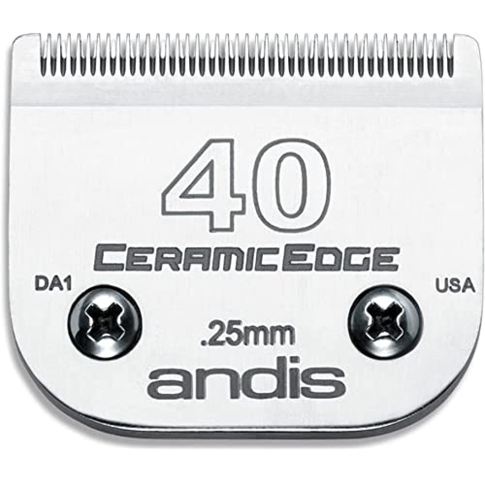 Andis – 64265, Ceramic Edge Detachable Pet Clipper Blade – Comprised Of Carbon-Infused Steel, Exclusive Hardening Process - For Agc, Bg, Dblc, Fhc & Bdc Series - 1/100' (0.25Mm) Cut Length, Chrome