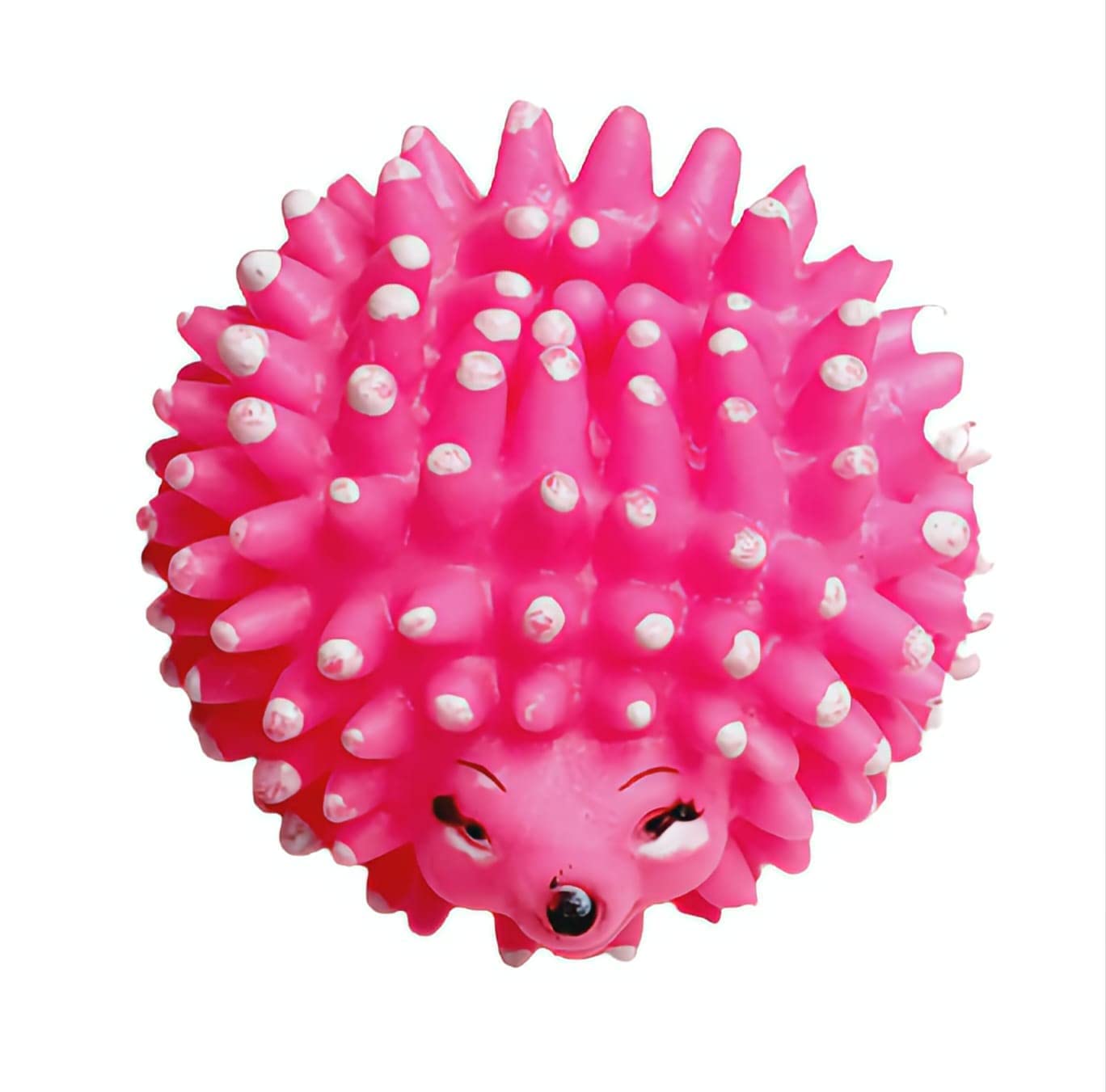 Dog Trust Natural Rubber Cute Colorful Hedgehog Squeaky Toy For Puppy Dog (Color May Vary) (Pink) (Pack Of 1)