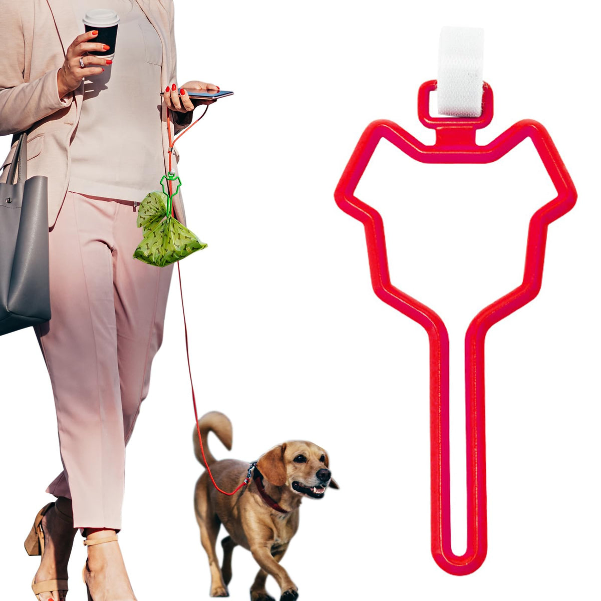 Dalzom® 2Pcs Dog Poop Bag Holder, Waste Bag Holder Carrier For Leash, Dog Poop Bag Dispenser For Walking Running Bicycle Accessory (Red)