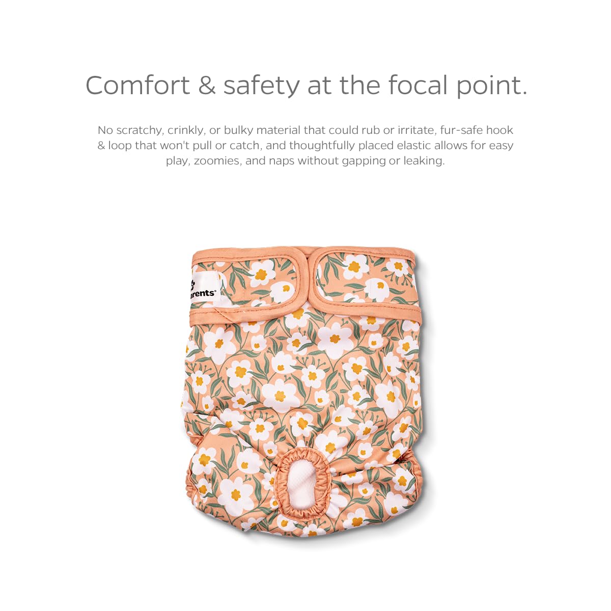 Pet Parents Washable Dog Diapers (3Pack) + Extendrs Of Durable Doggie Diapers, Premium Dog Diapers Female (Medium, Daisy)