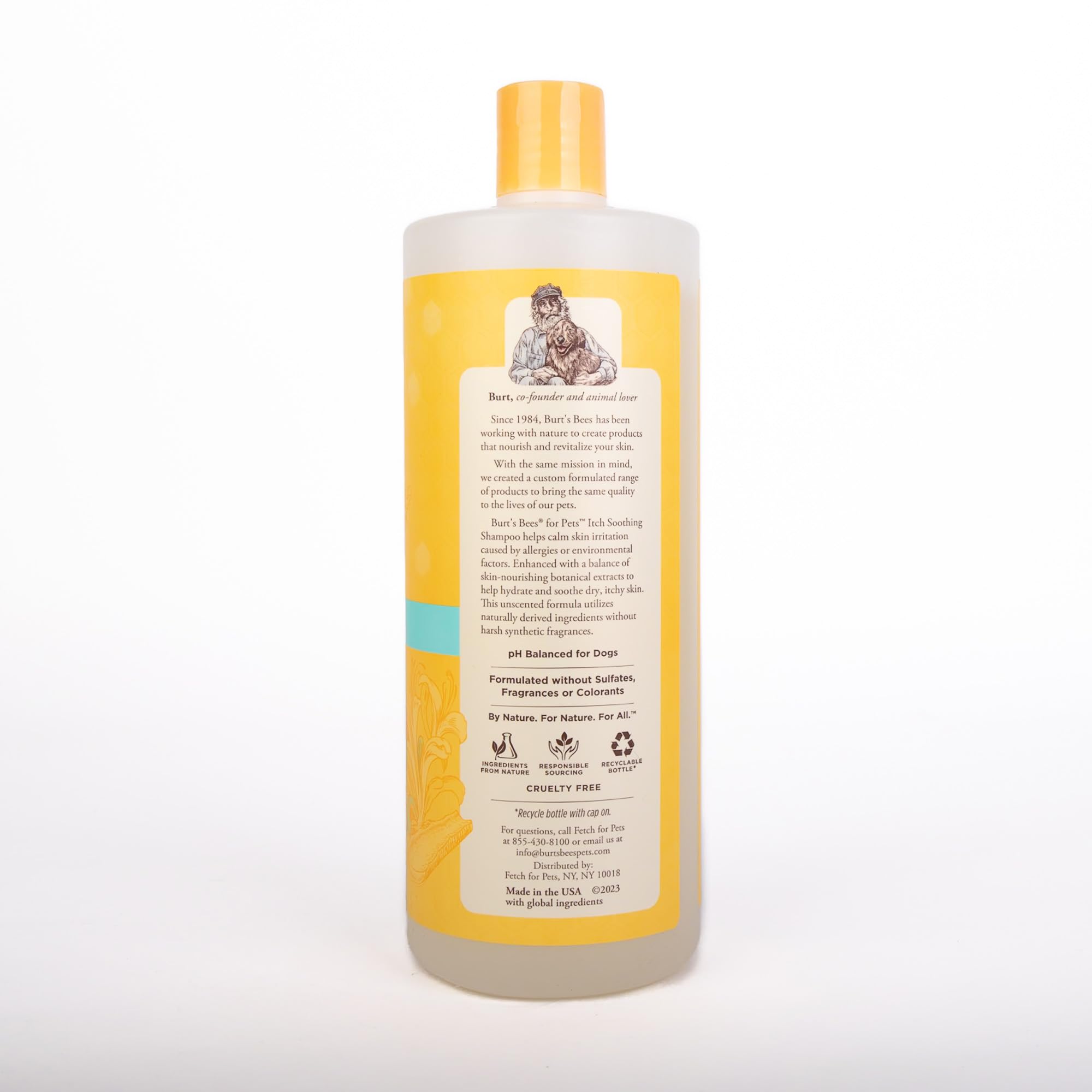 Burt'S Bees For Pets Naturally Derived Itch Soothing Shampoo With Honeysuckle - Anti-Itch Dog Shampoo For All Dogs With Dry, Itchy, And Sensitive Skin - 32 Oz