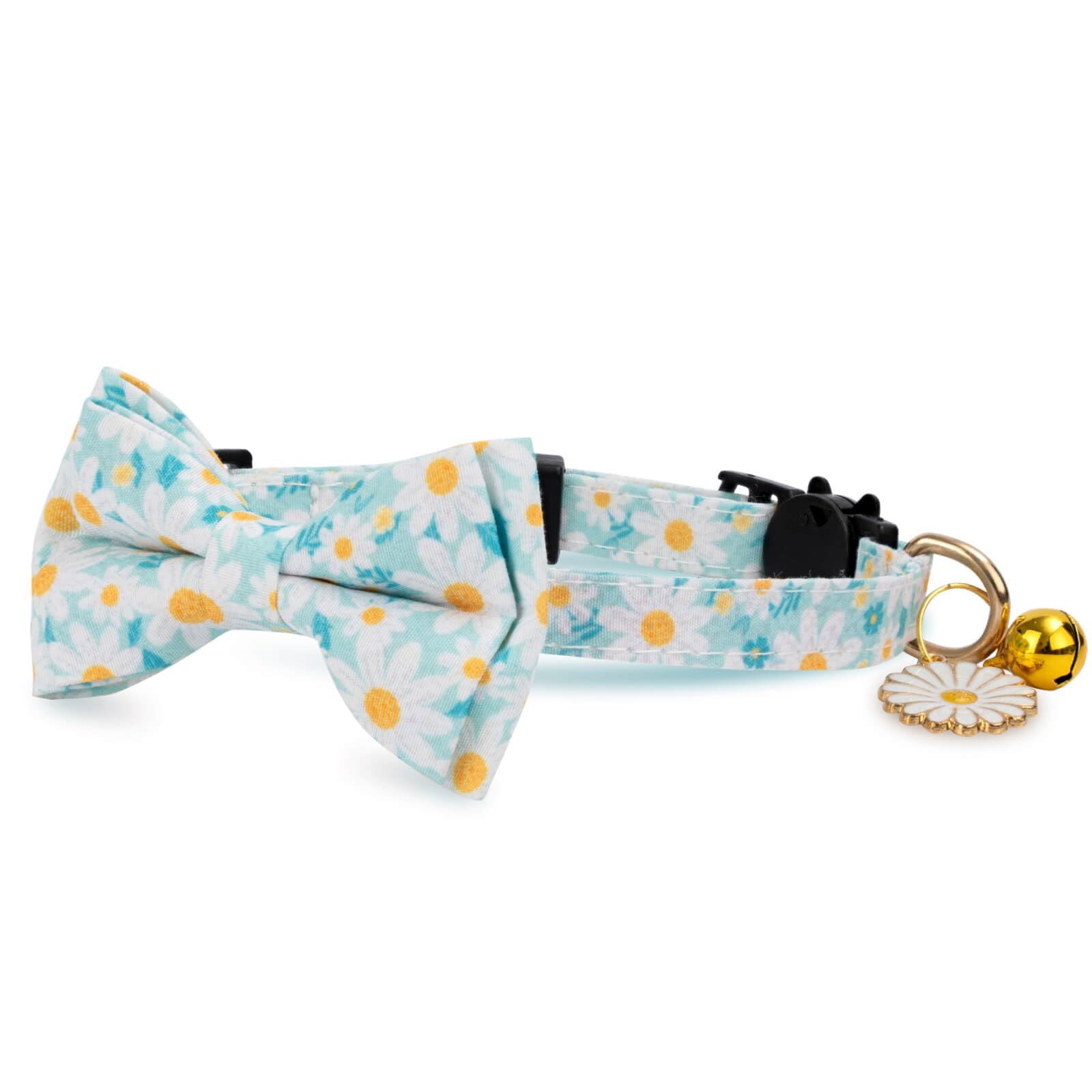 Gelwoo 2 Pack Cotton Cat Collar With Bow Tie And Bell For Male Female Cats,Soft Fancy Breakaway Kitty Kitten Collar With Flower