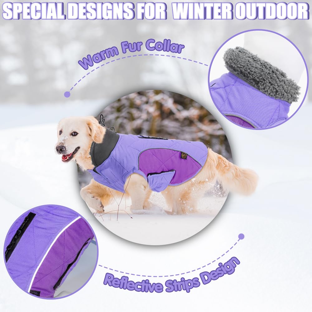 Emust Winter Dog Coats, Fleece Dog Apparel For Cold Weather, British Style Windproof Warm Dog Jacket For Small Dog Coats For Win