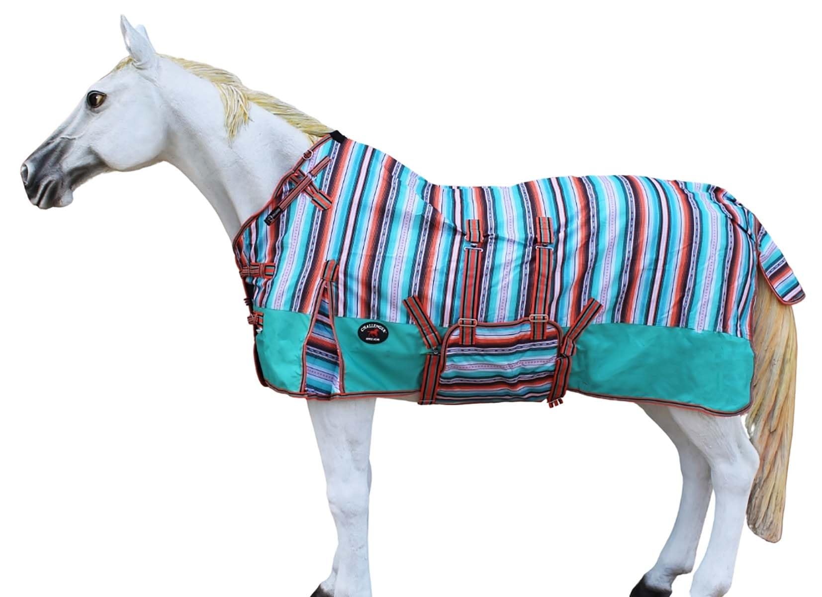 Challenger 72'' 1200D Turnout Lightweight Medium Bellyband Horse Winter Sheet Fleece Lining Serape 399Lg