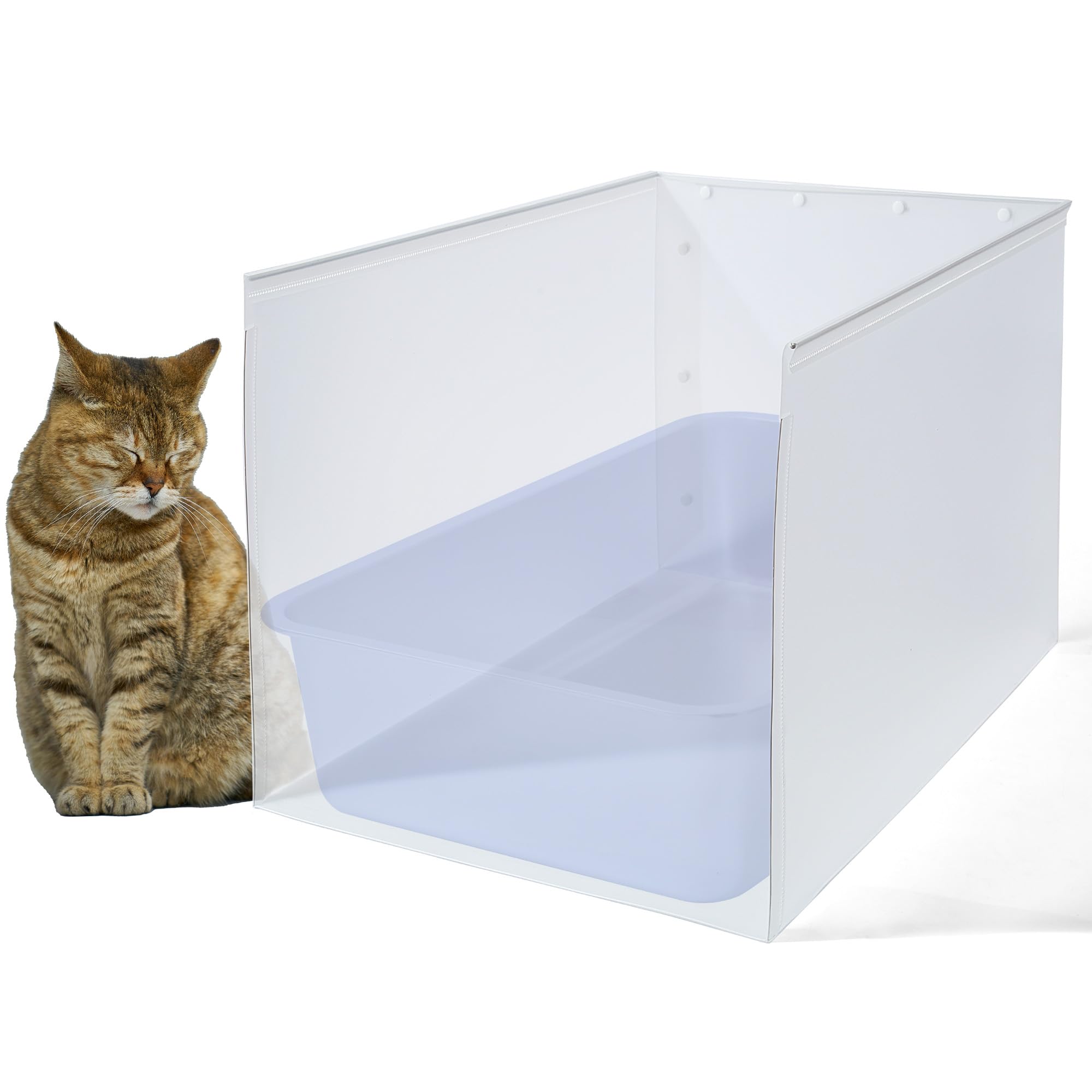 Jimeiqi Litter Box Shield, 23.6''X15.7''X15.7''(Height) High Sided Cat Litter Box Pee Shields Without Leaking, Foldable Extra La