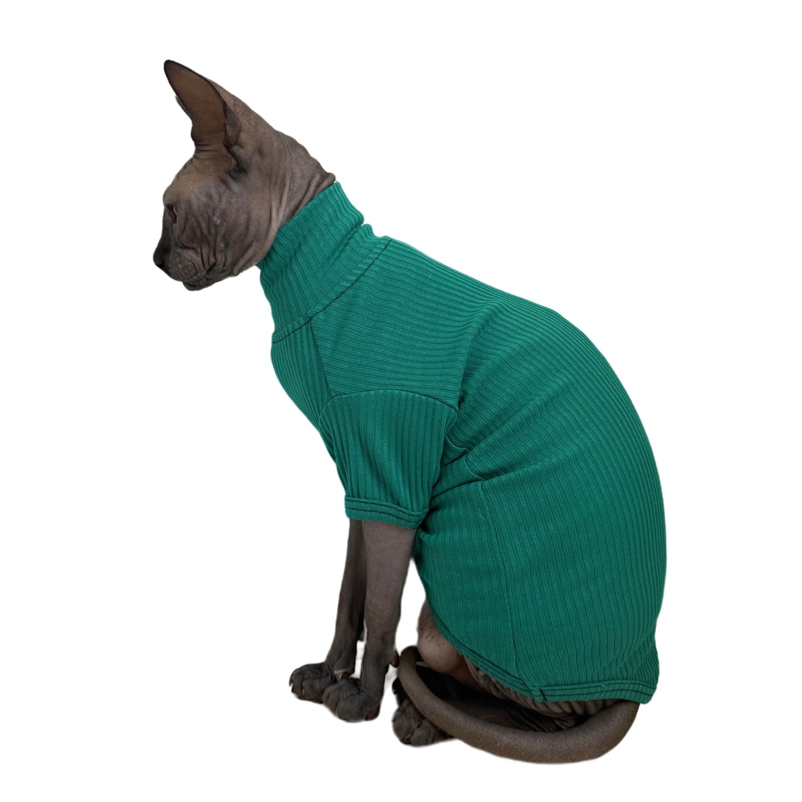 Sphynx Hairless Cats Shirt Cotton Cat Turtleneck Sweater Pullover Kitten T-Shirts With Sleeves Cat Pajamas Jumpsuit For Sphynx (