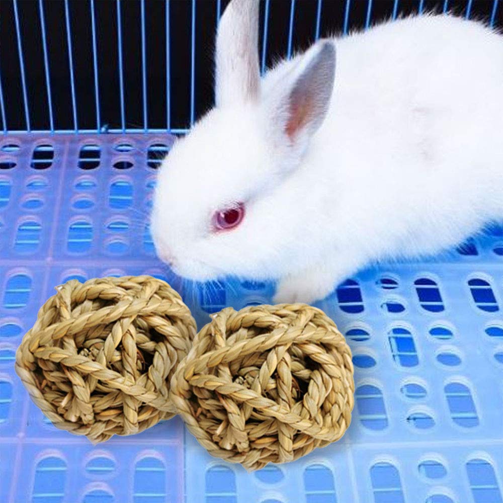 10Pcs Small Animal Ball Toy, Rabbit Activity Toy, 2.8In Large Guinea Pig Chew Toys Grass Ball For Hamsters Gerbils Bunny Rabbits Guinea Pigs