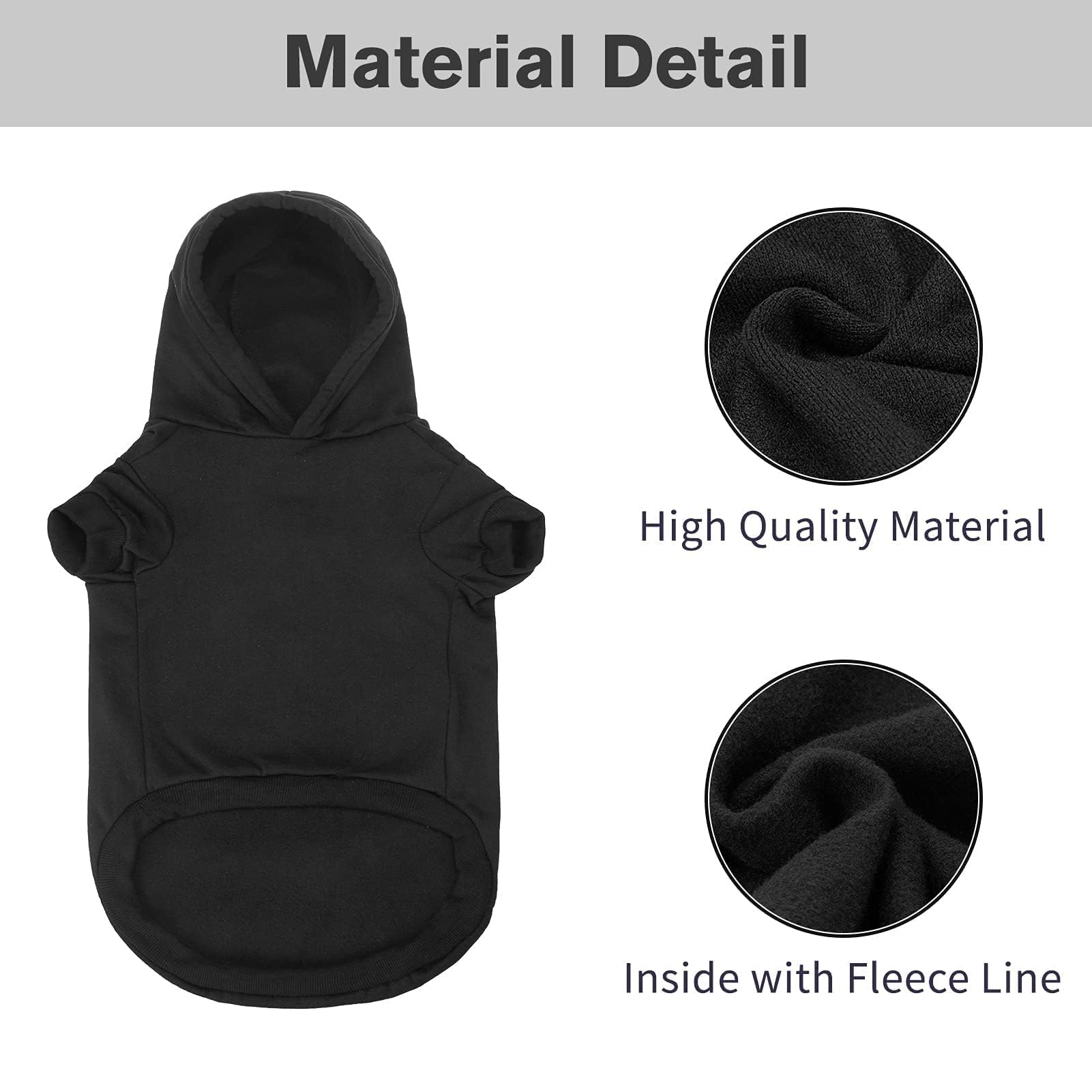 Bingpet Security Dog Hoodies Puppy Sweater Cold Weather Dog Coats Soft Brushed Fleece Pet Clothes Hooded Sweatshirt For Dog Cat Large (Chest Girth 28')