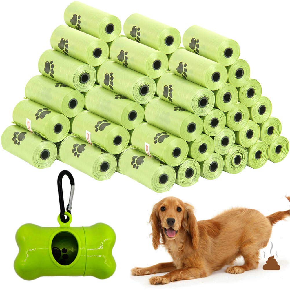 Dog Poop Bags Wholesale Disposable Pet Waste Bags With Dispenser 360 Bags 24 Rolls+1 Dispenser Green V24